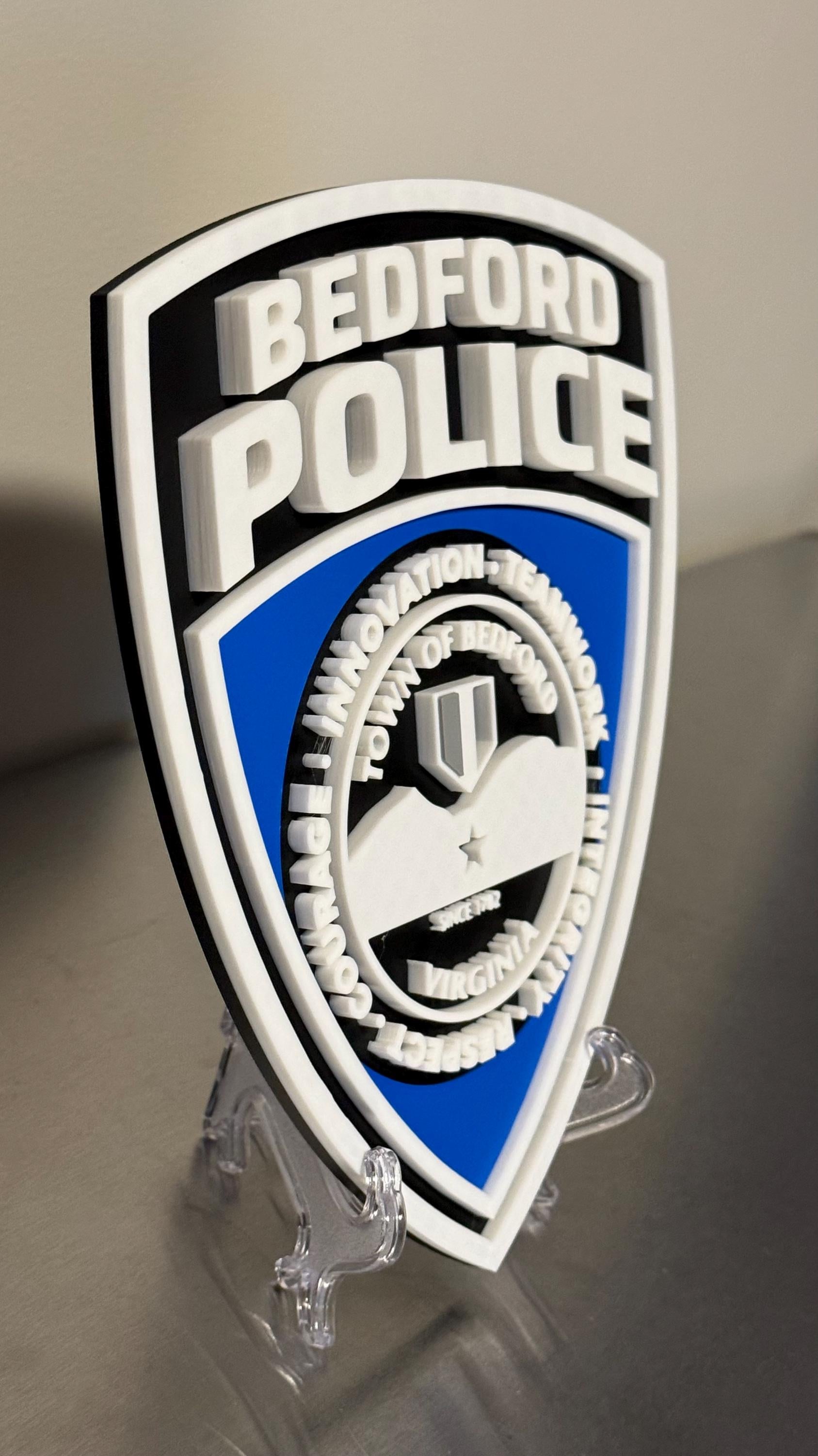 Bedford Police Department Plaque - 3D Embossed Wall Art Virginia VA