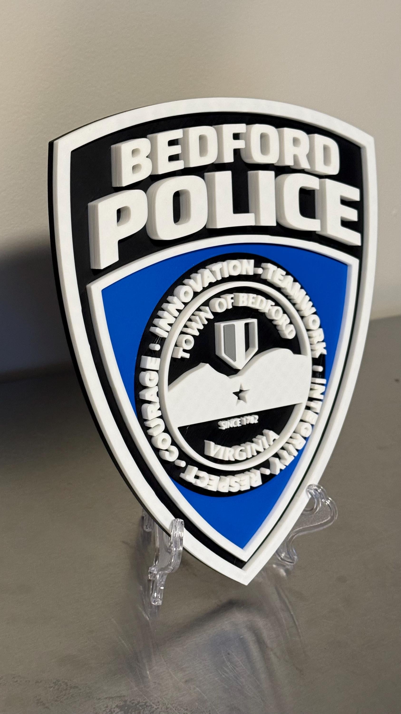 Bedford Police Department Plaque - 3D Embossed Wall Art Virginia VA