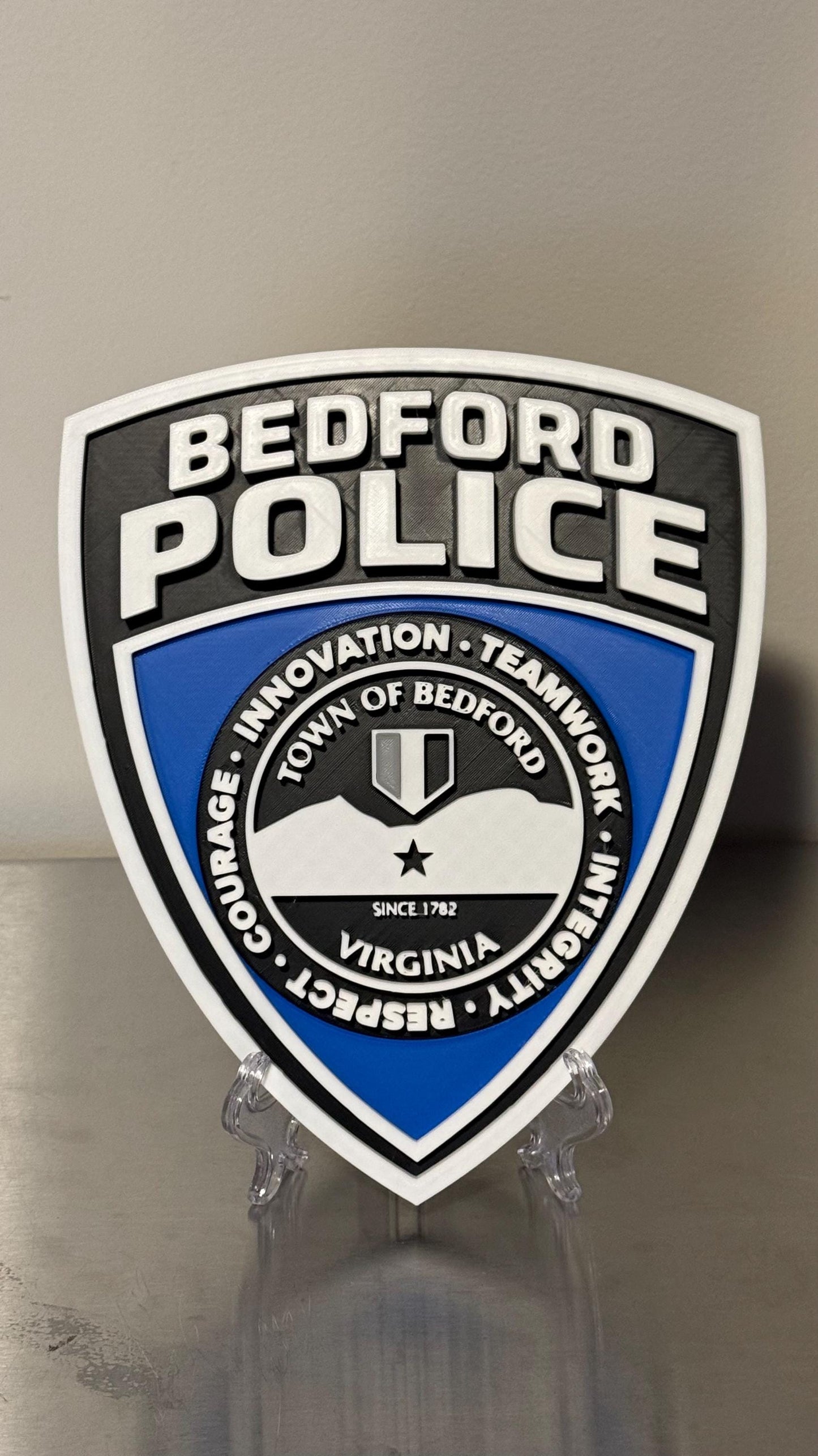 Bedford Police Department Plaque - 3D Embossed Wall Art Virginia VA
