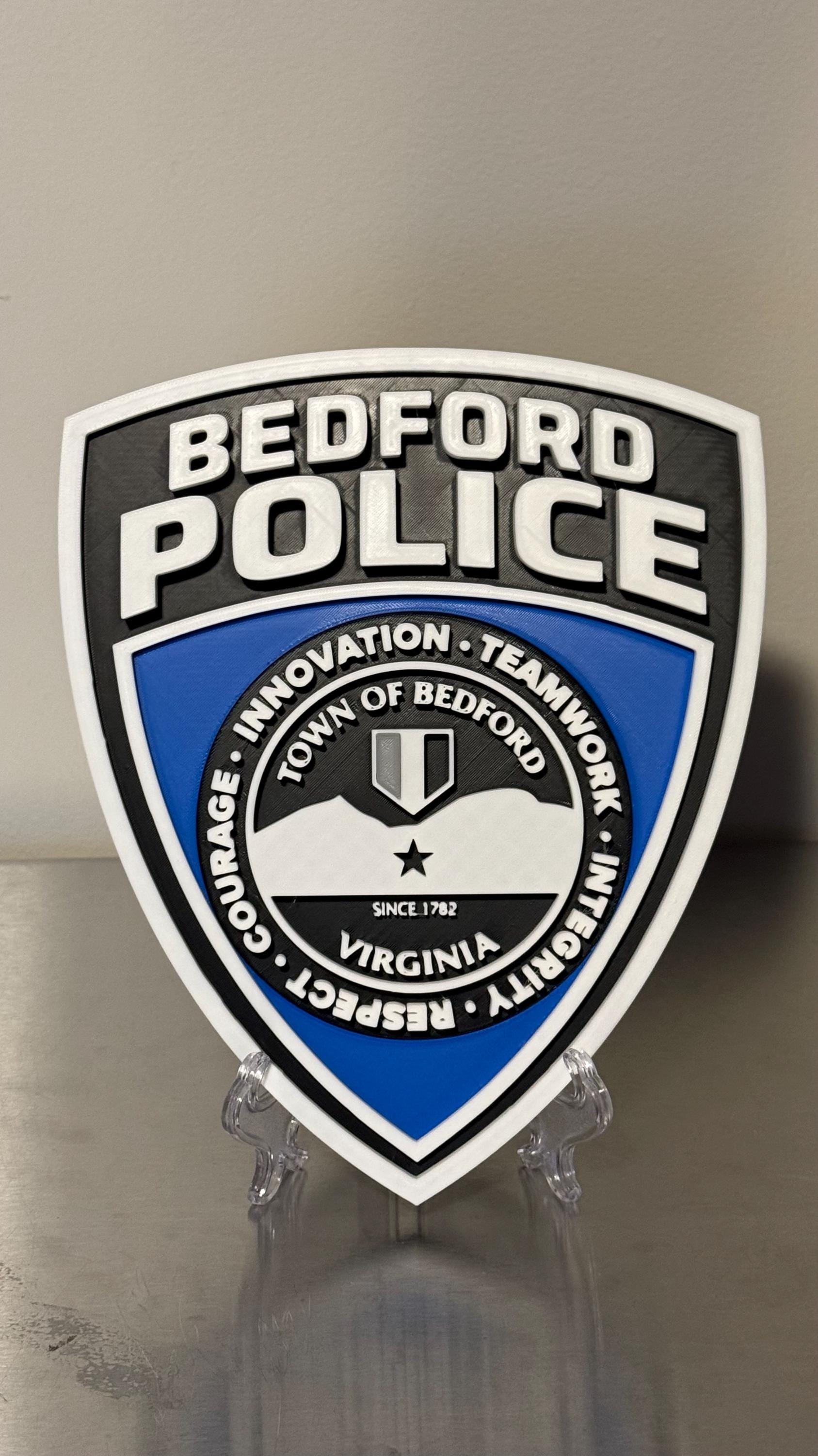 Bedford Police Department Plaque - 3D Embossed Wall Art Virginia VA