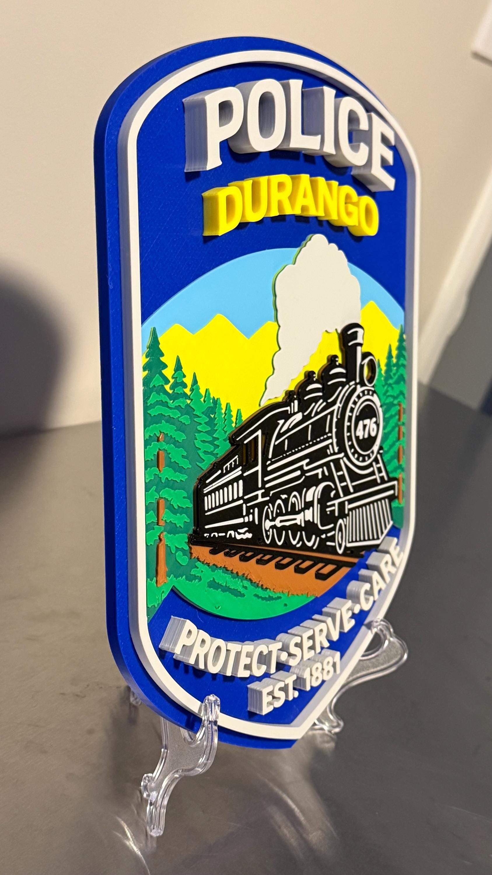 Durango Police Department 3D Embossed Plaque - First Responder Wall Art Colorado