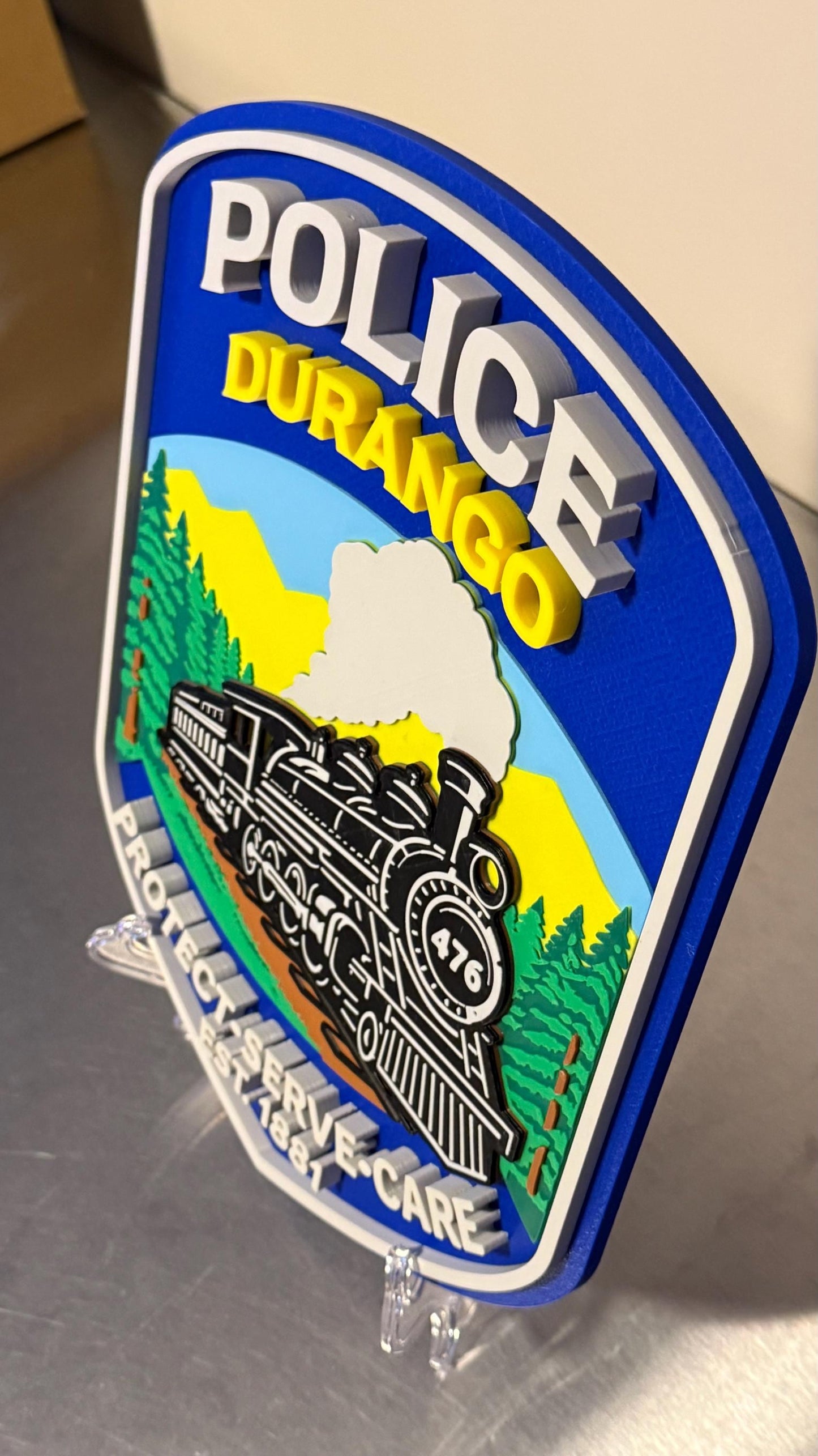 Durango Police Department 3D Embossed Plaque - First Responder Wall Art Colorado