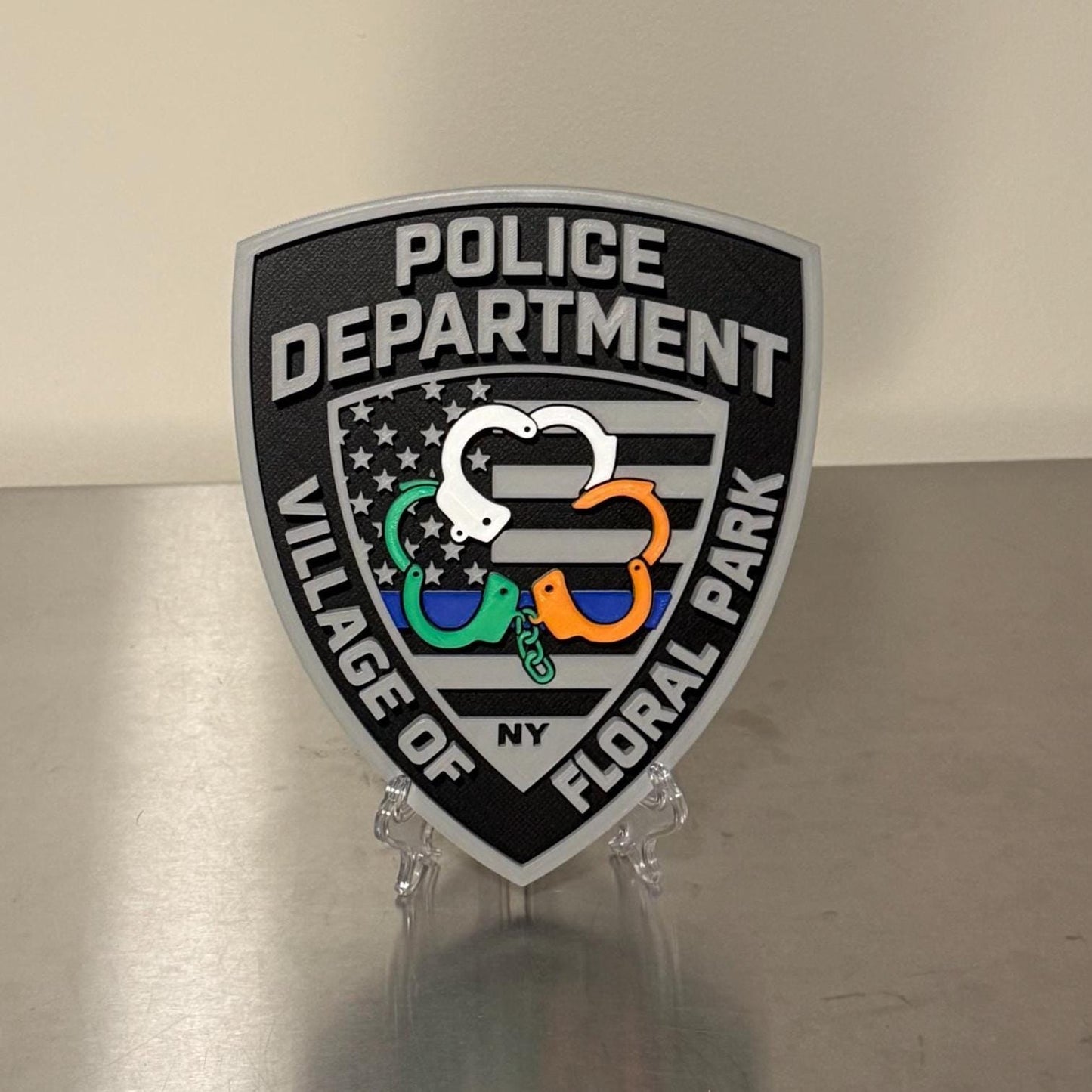 Floral Park Police Department 3D Plaque: Long Island First Responder Wall Decor New York