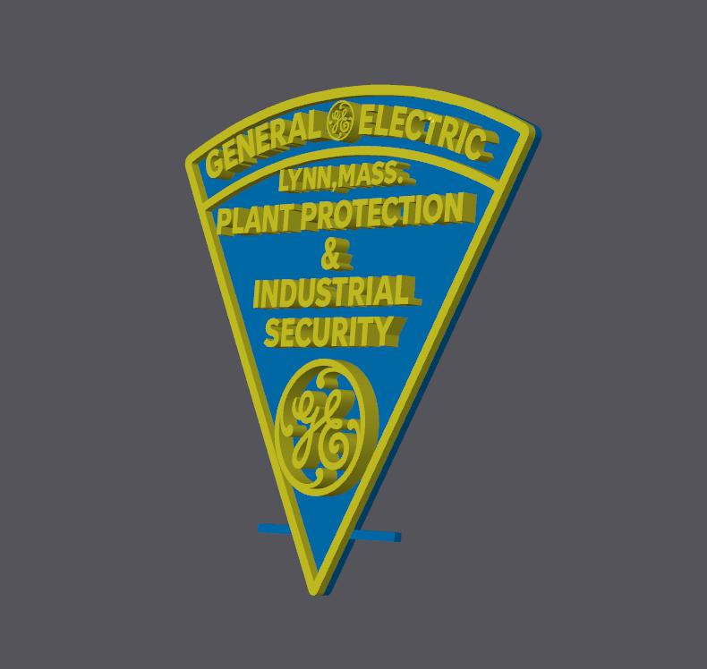 GE General Electric Plant Protection Security 3D Embossed Plaque: First Responder Wall Art MA