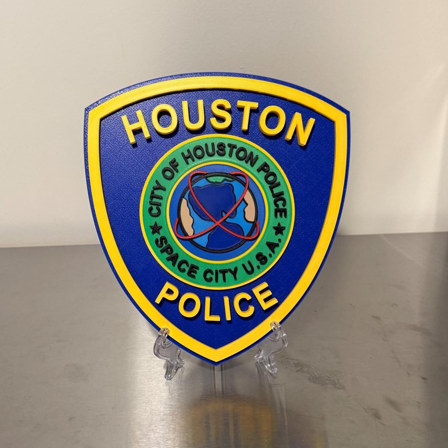 Houston Police 3D Embossed Plaque: First Responder Wall Art Texas