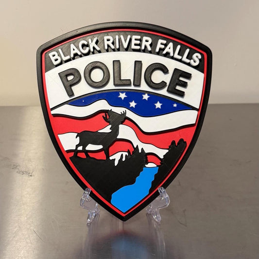 Black River Falls Police Department 3D Embossed Plaque: First Responder Wall Art WI Wisconsin