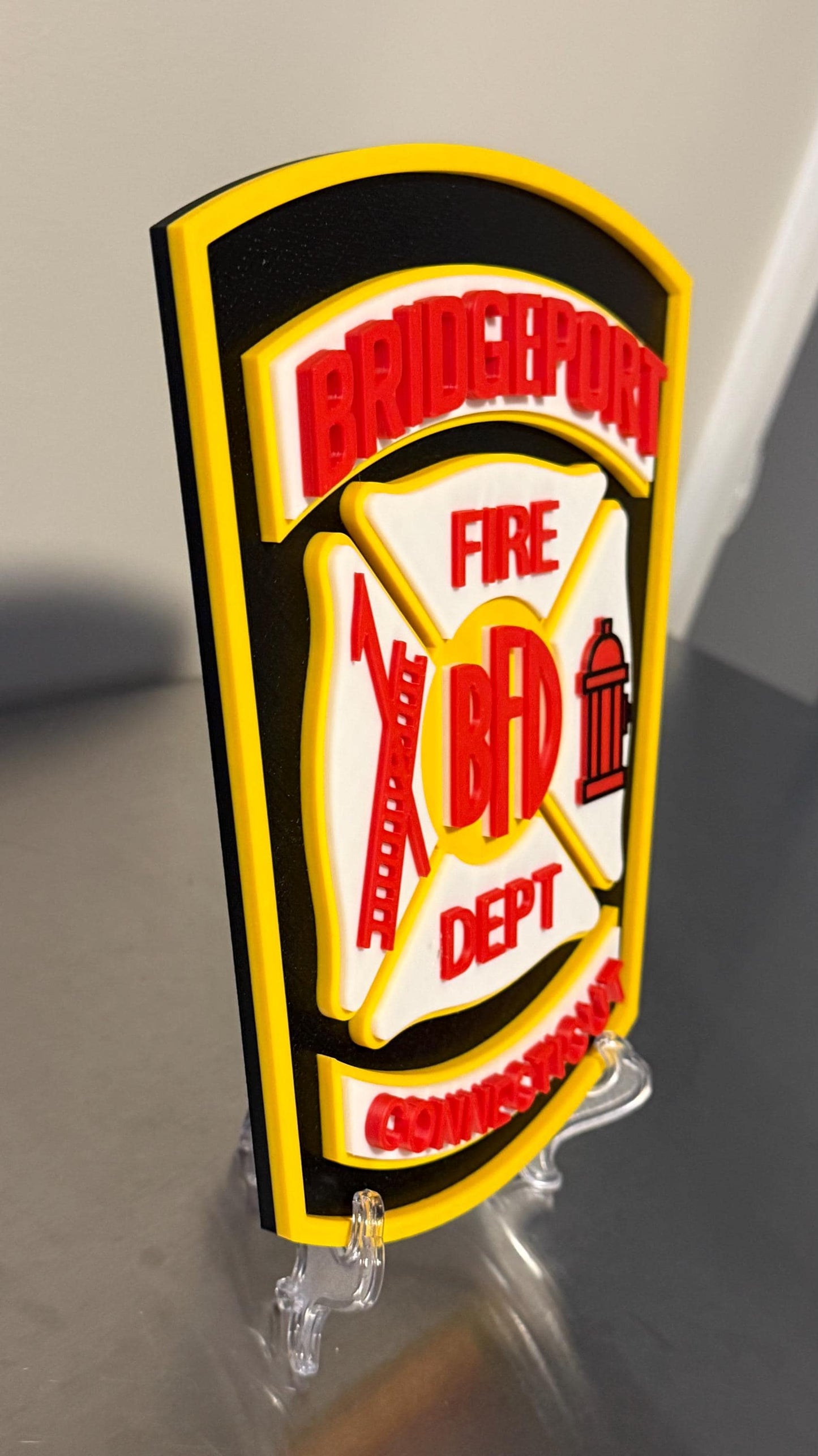 Bridgeport Fire Department Plaque - 3D Embossed First Responder Tribute