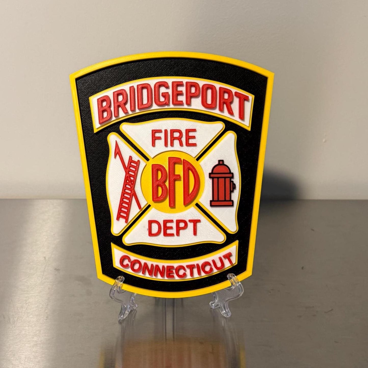 Bridgeport Fire Department Plaque - 3D Embossed First Responder Tribute
