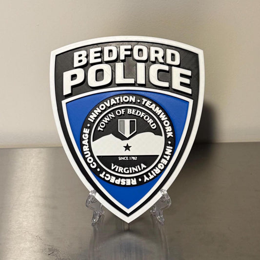 Bedford Police Department Plaque - 3D Embossed Wall Art Virginia VA