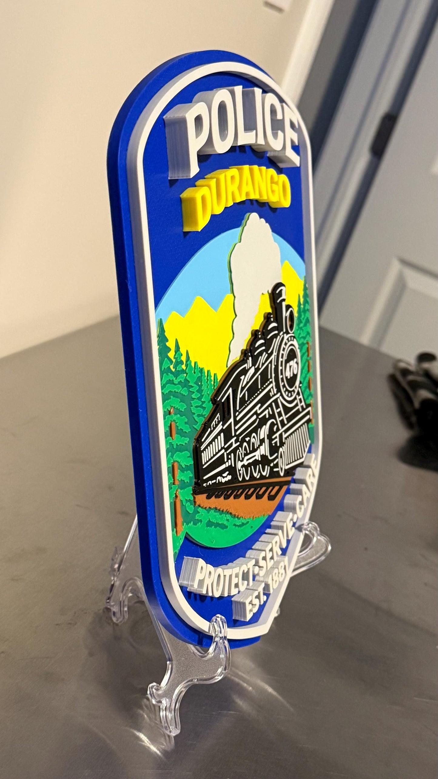 Durango Police Department 3D Embossed Plaque - First Responder Wall Art Colorado
