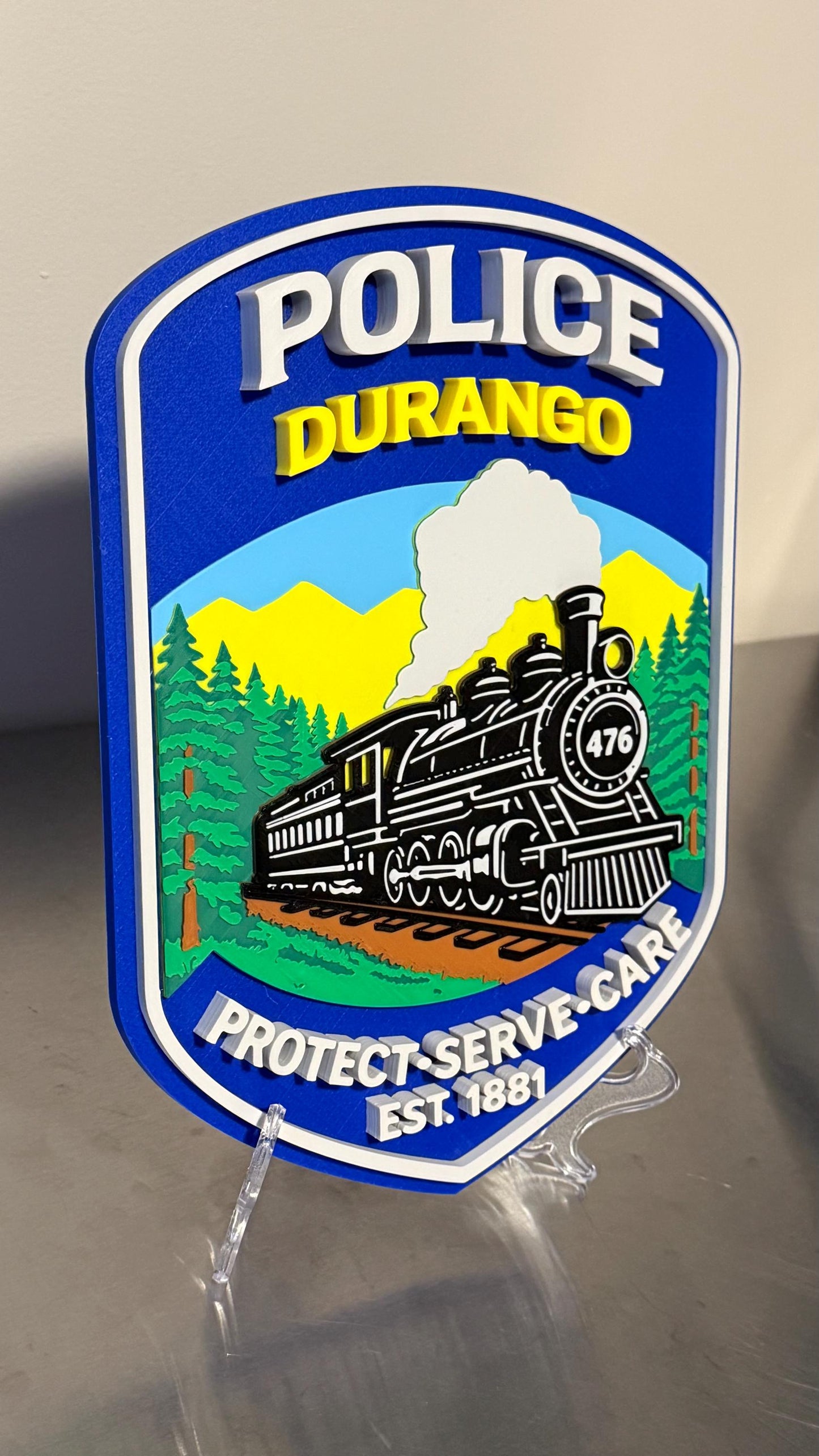 Durango Police Department 3D Embossed Plaque - First Responder Wall Art Colorado