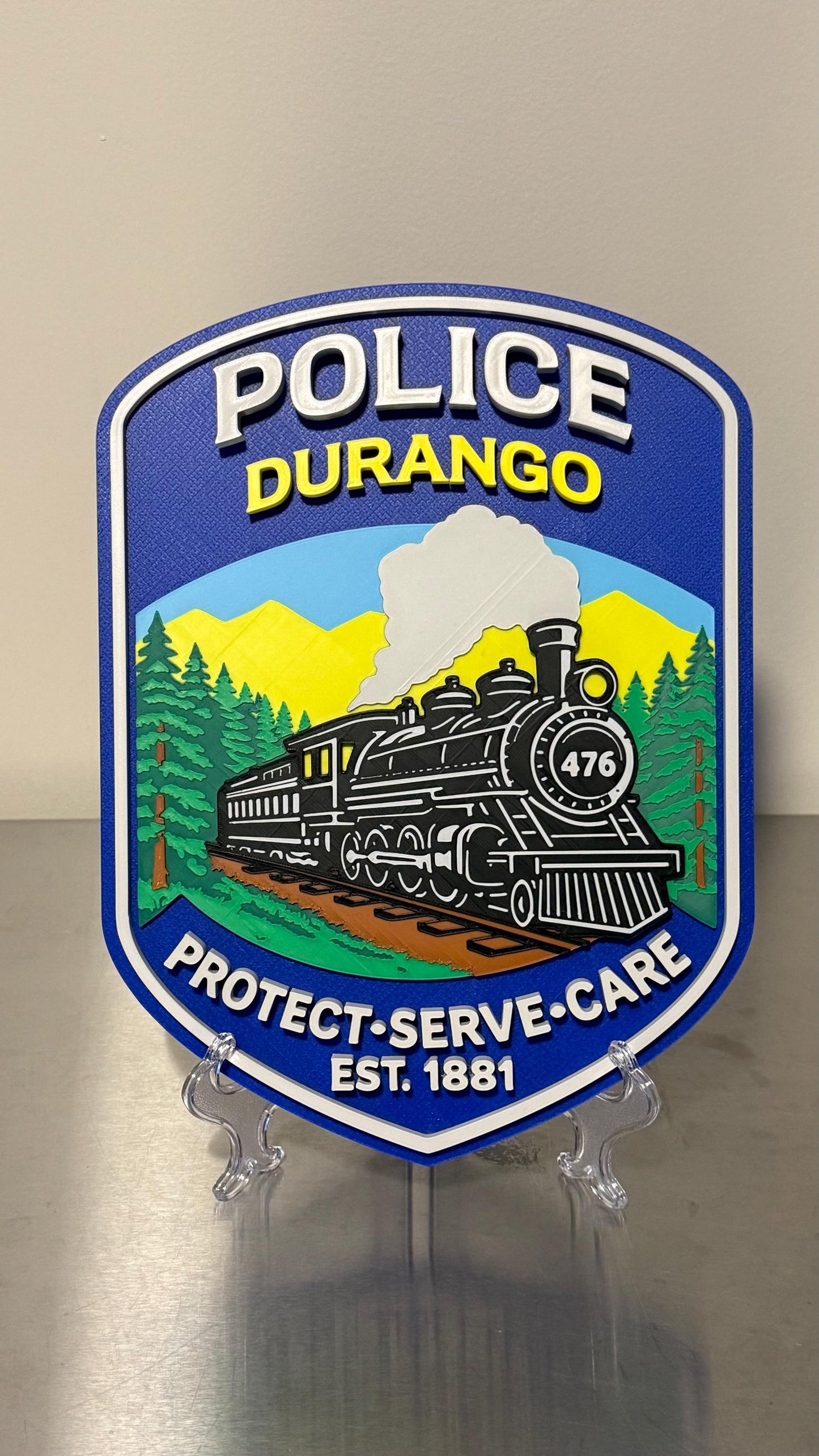 Durango Police Department 3D Embossed Plaque - First Responder Wall Art Colorado