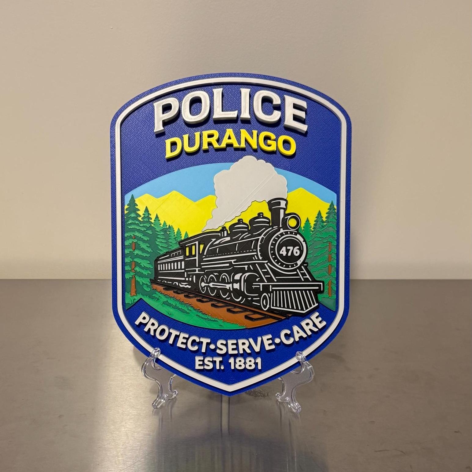 Durango Police Department 3D Embossed Plaque - First Responder Wall Art Colorado