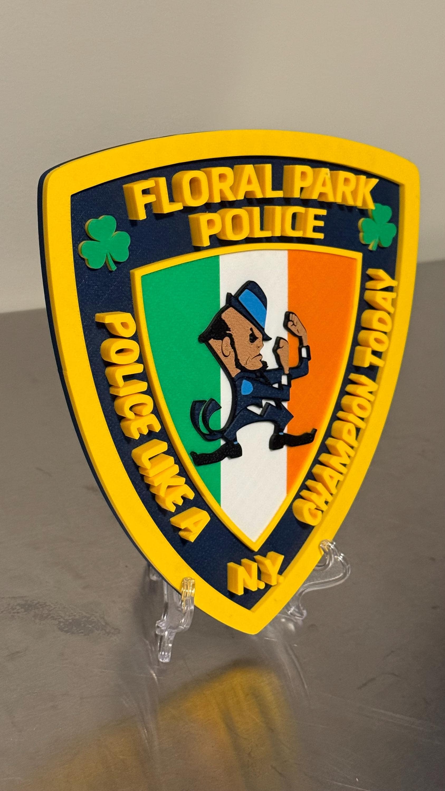Floral Park Police Department 3D Plaque: Long Island First Responder Wall Decor New York