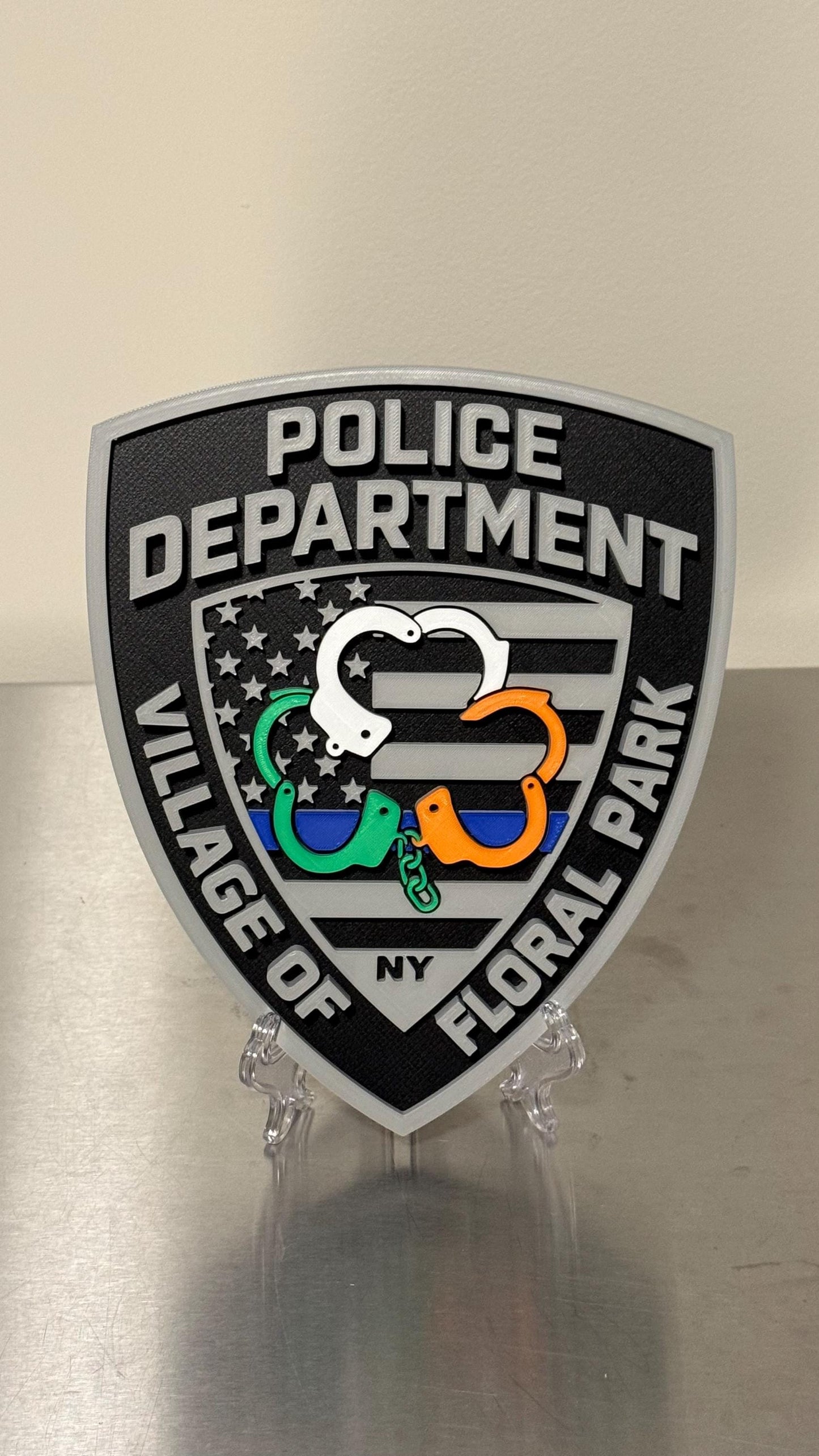 Floral Park Police Department 3D Plaque: Long Island First Responder Wall Decor New York