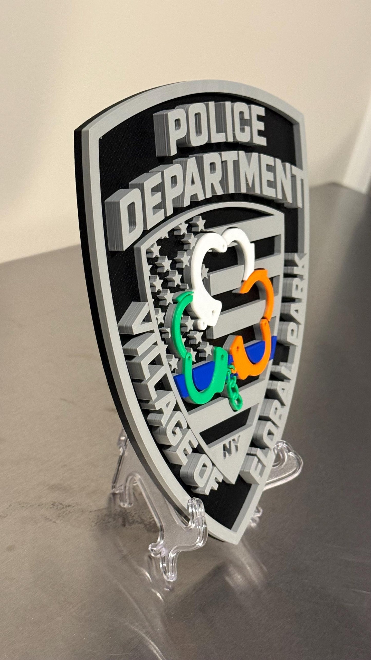 Floral Park Police Department 3D Plaque: Long Island First Responder Wall Decor New York