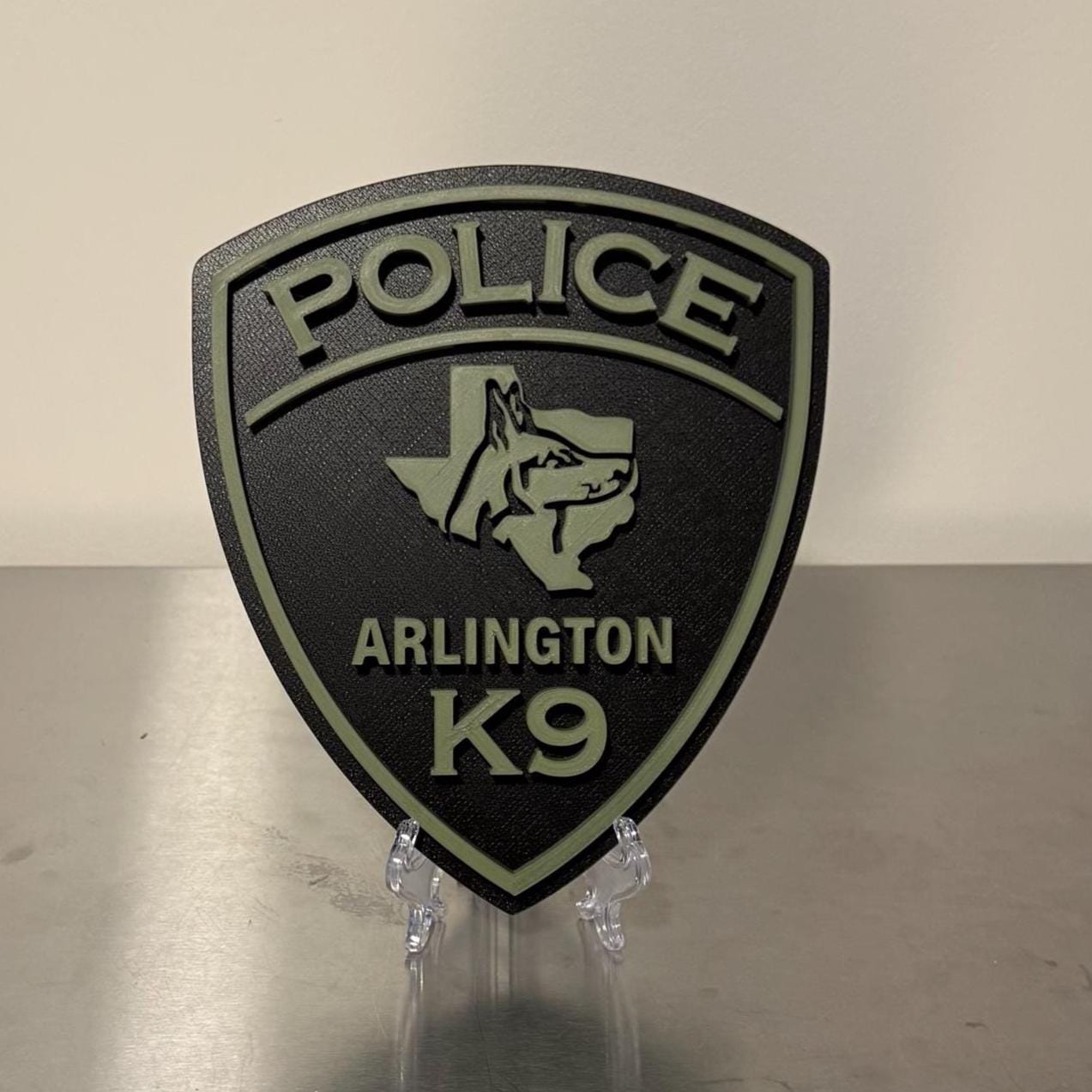 Arlington Police K9 3D Embossed Plaque – Texas First Responder Wall Art