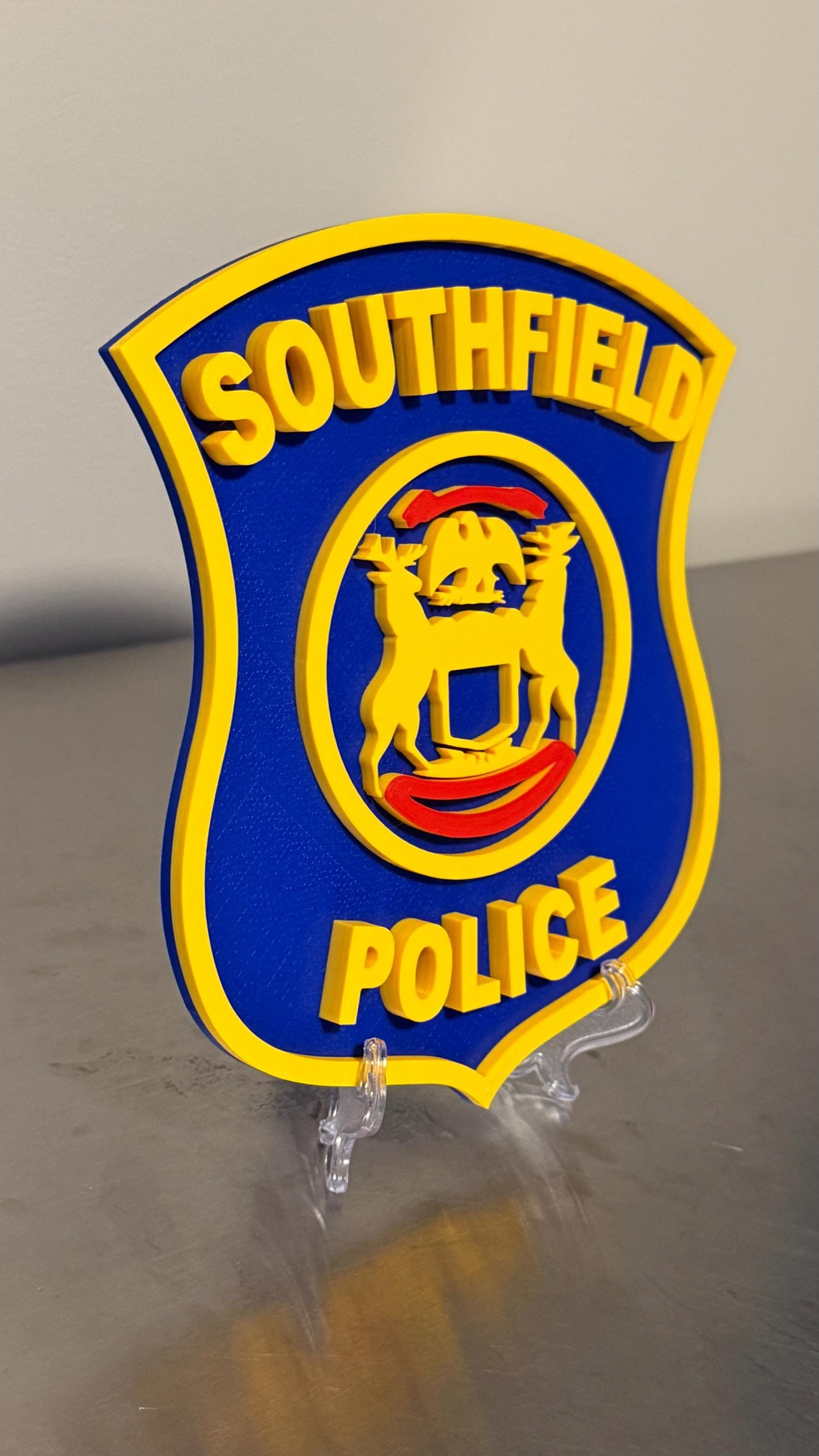 Southfield Police 3D Embossed Plaque Michigan First Responder Wall Art MI
