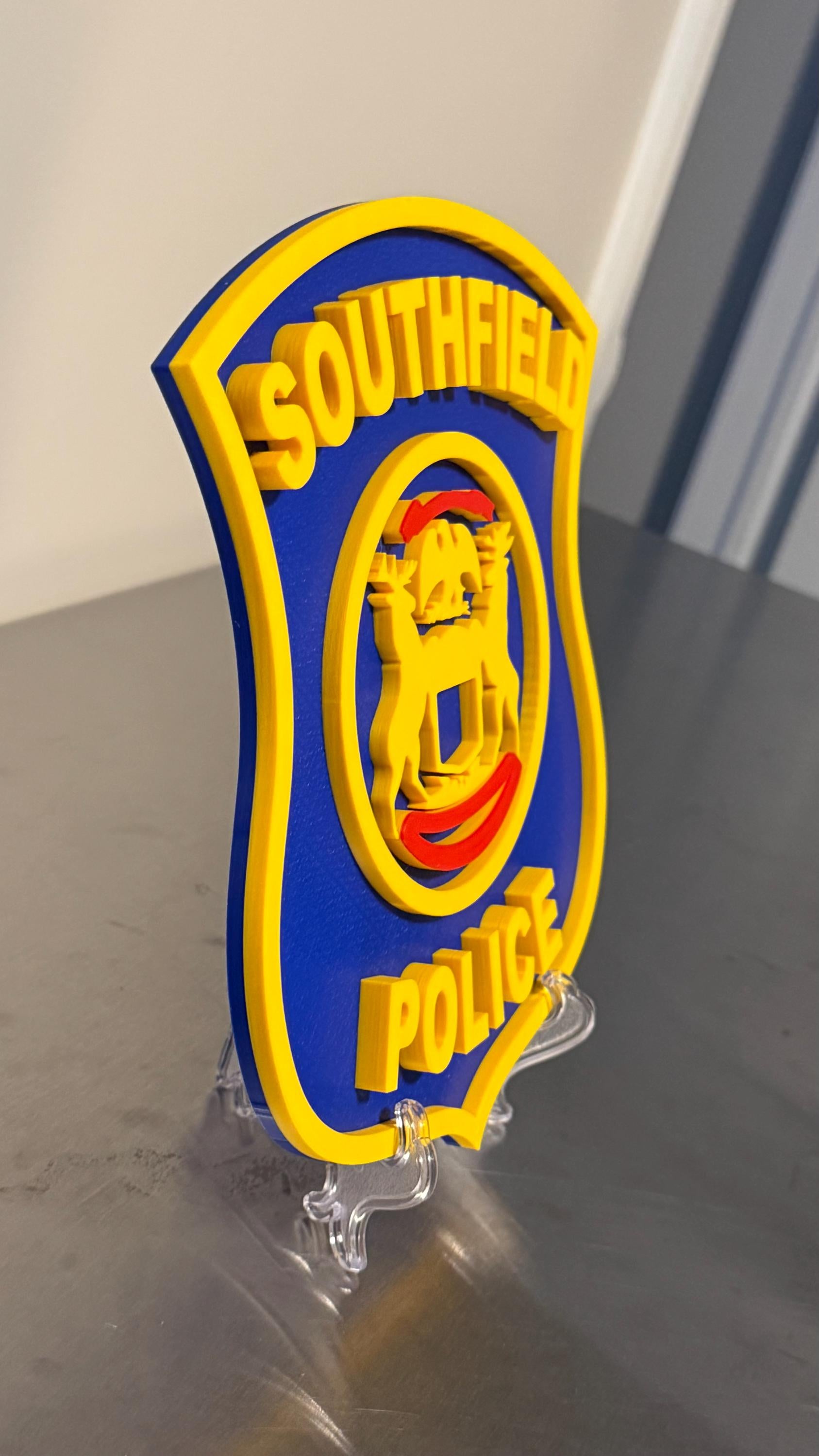 Southfield Police 3D Embossed Plaque Michigan First Responder Wall Art MI
