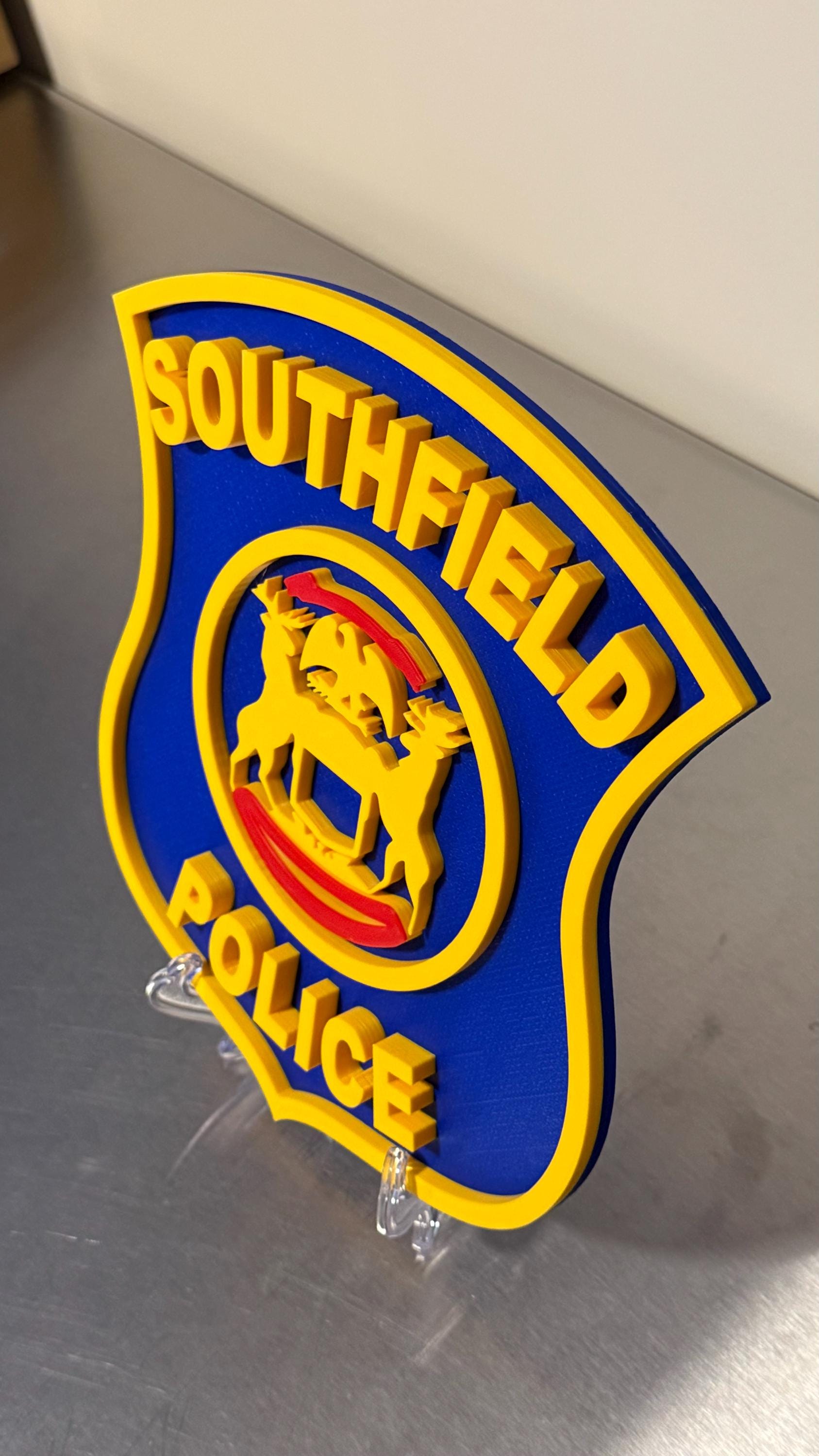 Southfield Police 3D Embossed Plaque Michigan First Responder Wall Art MI