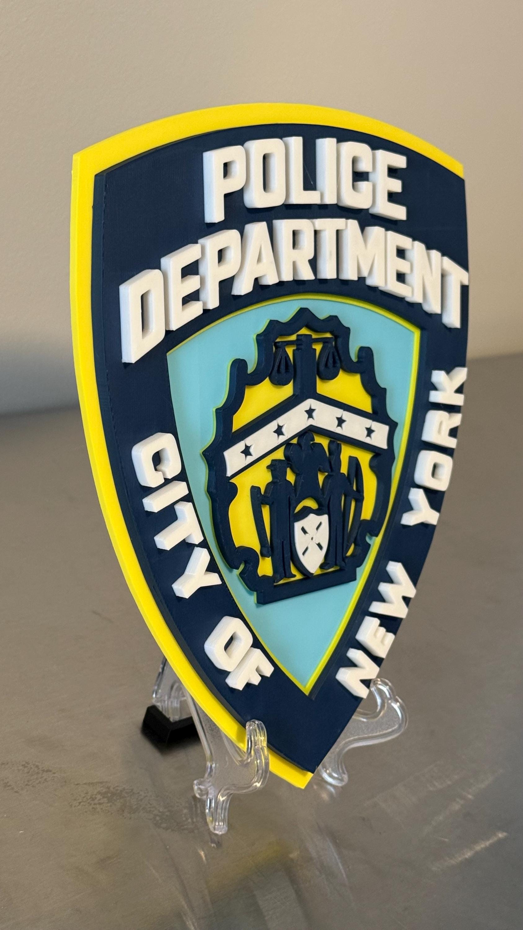 NYPD 3D Embossed Display Plaque: NYC Police Department Wall Art