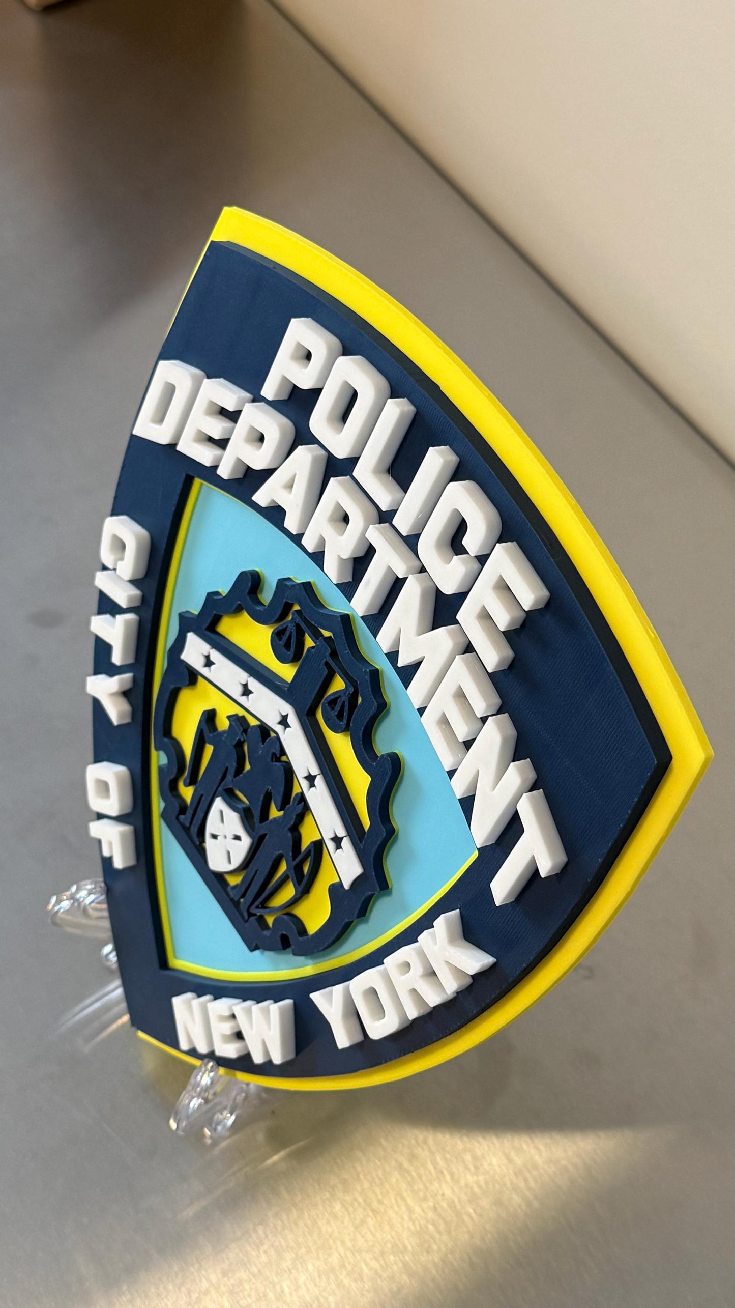 NYPD 3D Embossed Display Plaque: NYC Police Department Wall Art