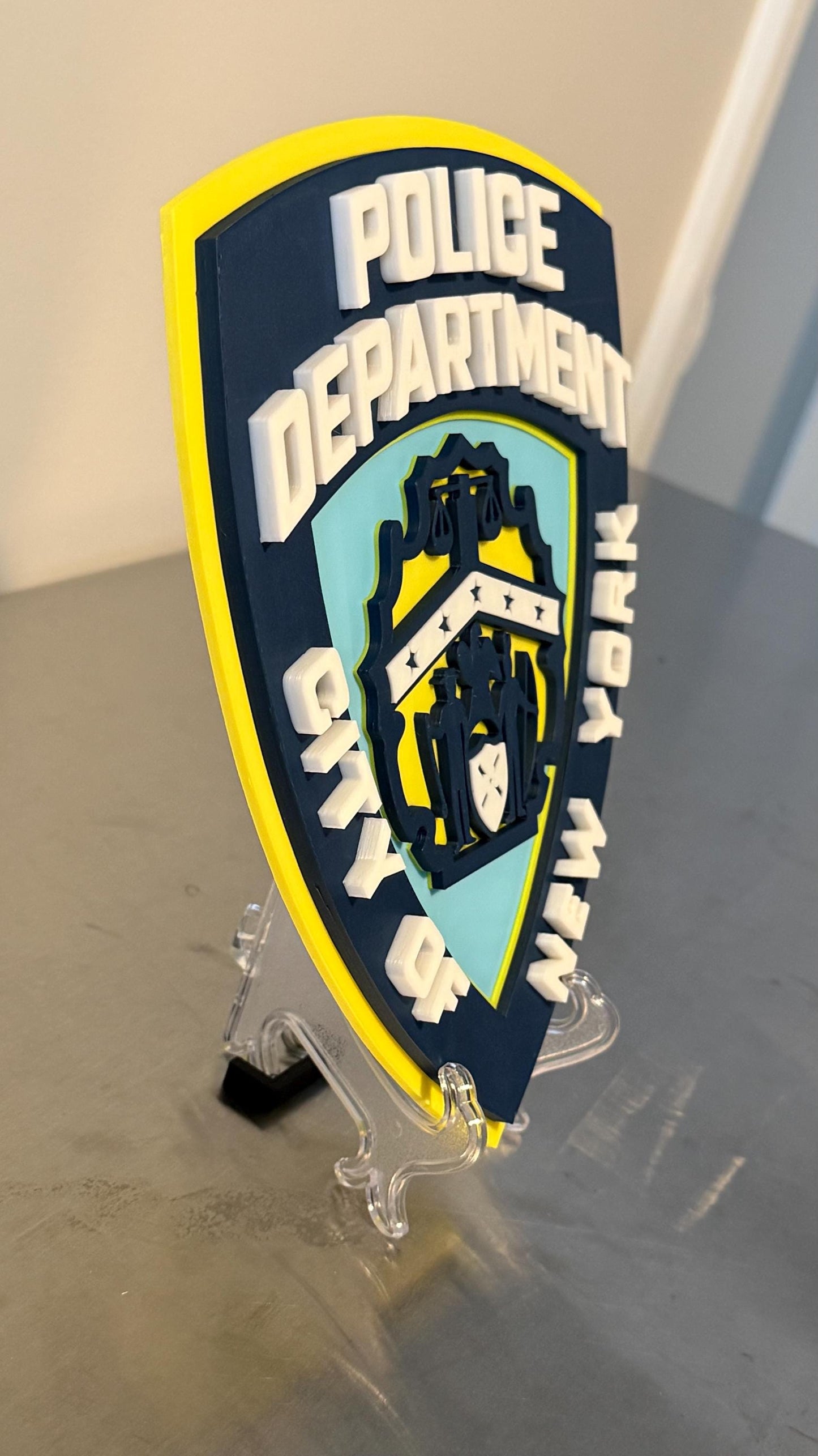NYPD 3D Embossed Display Plaque: NYC Police Department Wall Art