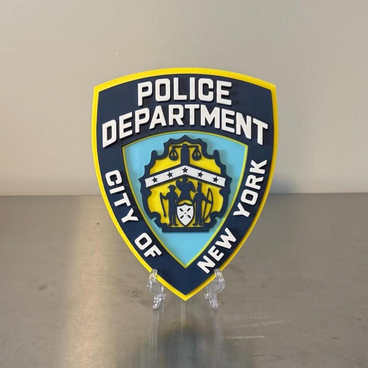 NYPD 3D Embossed Display Plaque: NYC Police Department Wall Art
