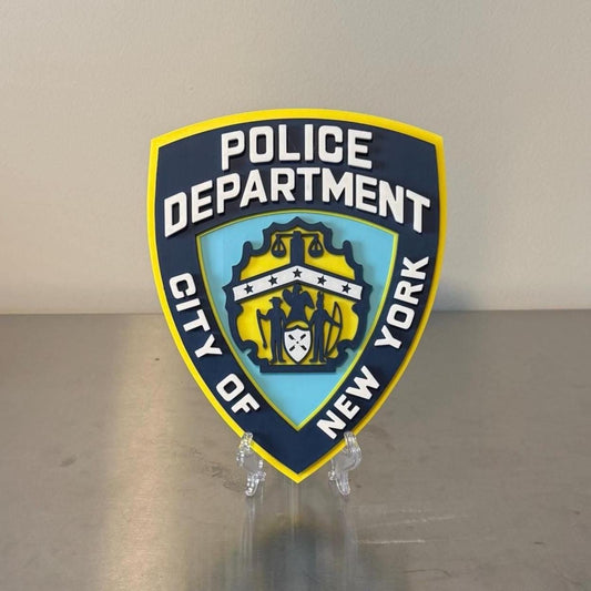 NYPD 3D Embossed Display Plaque: NYC Police Department Wall Art