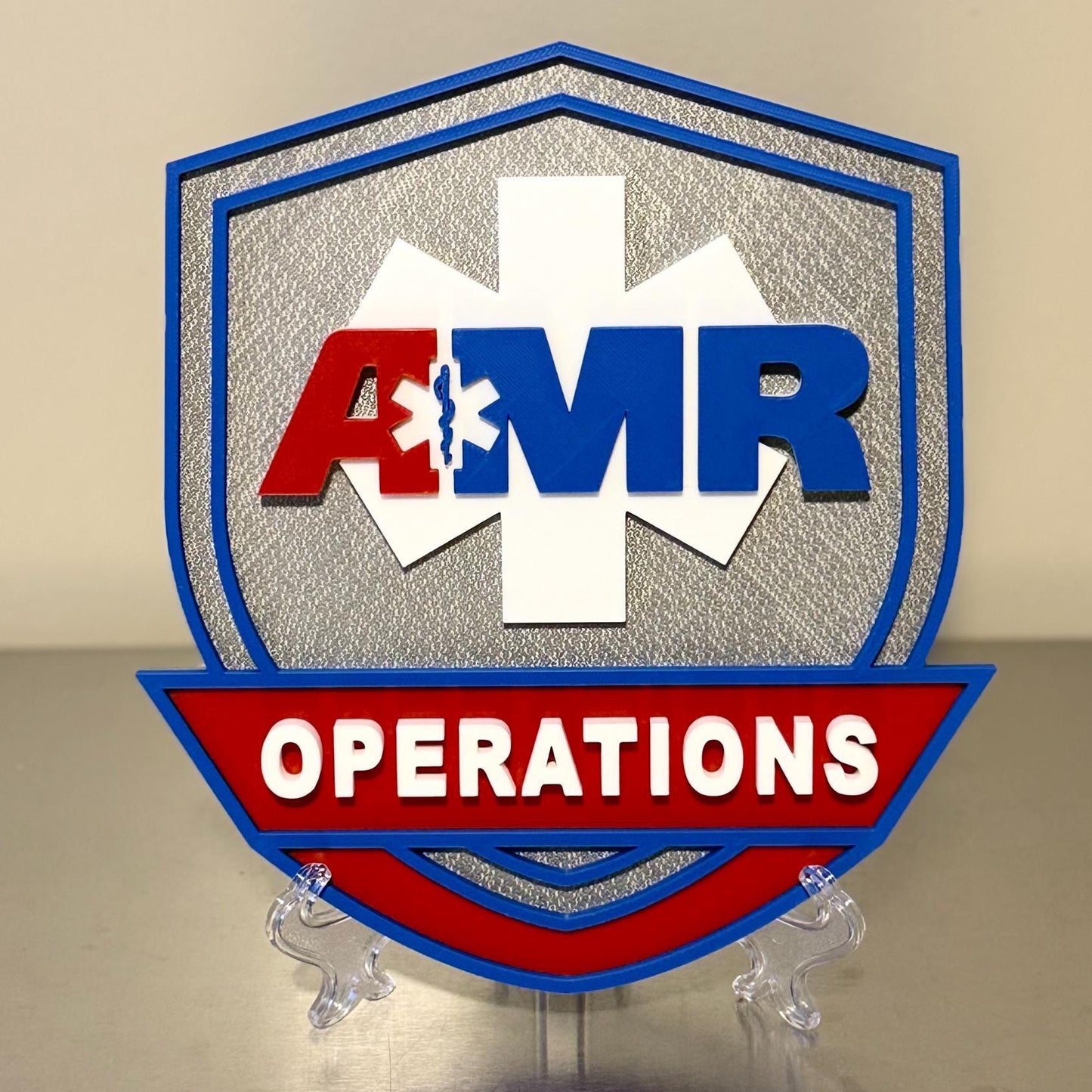 AMR EMT/Paramedic 3D Display Plaque - First Responder Wall Art