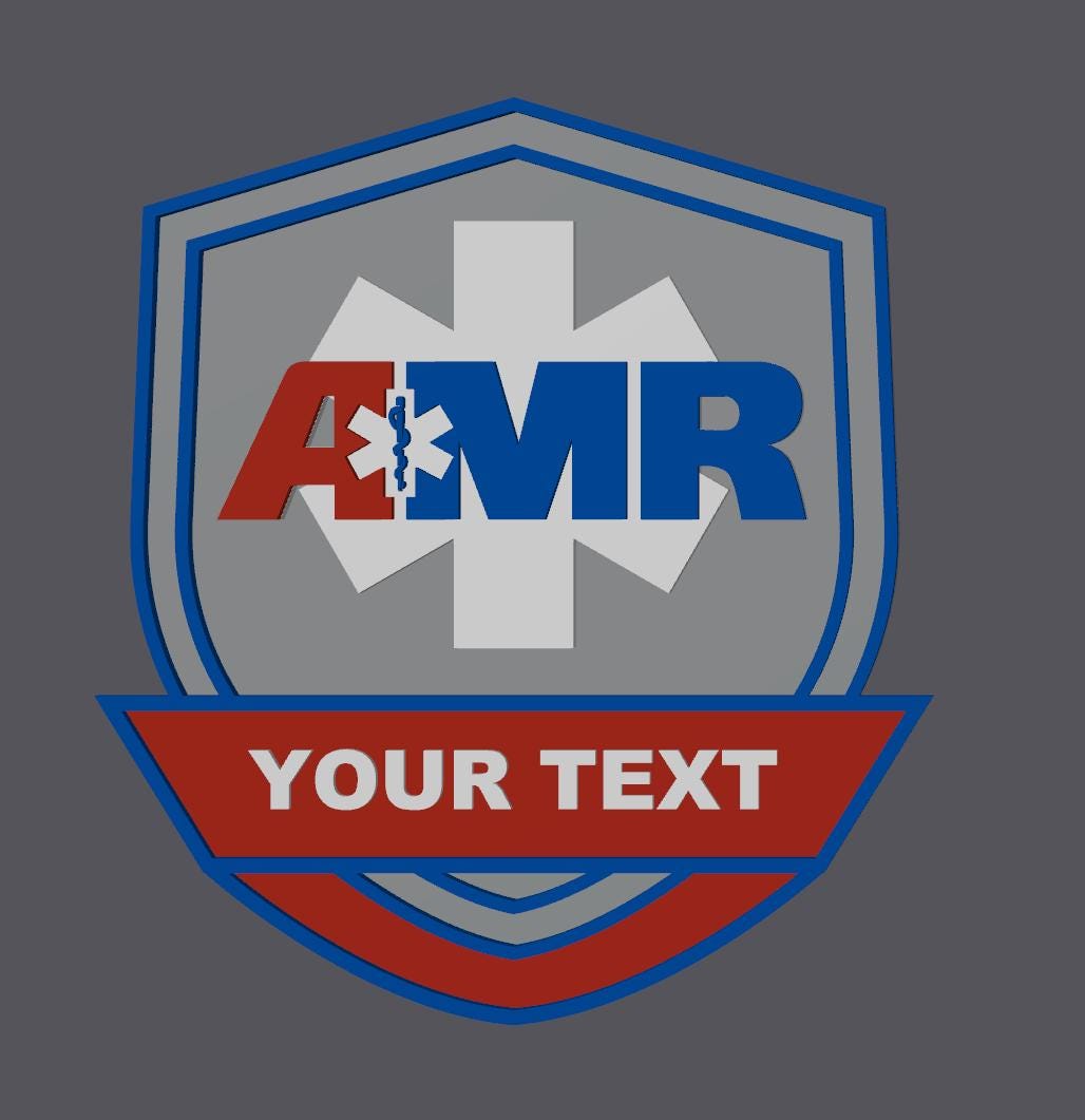 AMR EMT/Paramedic 3D Display Plaque - First Responder Wall Art