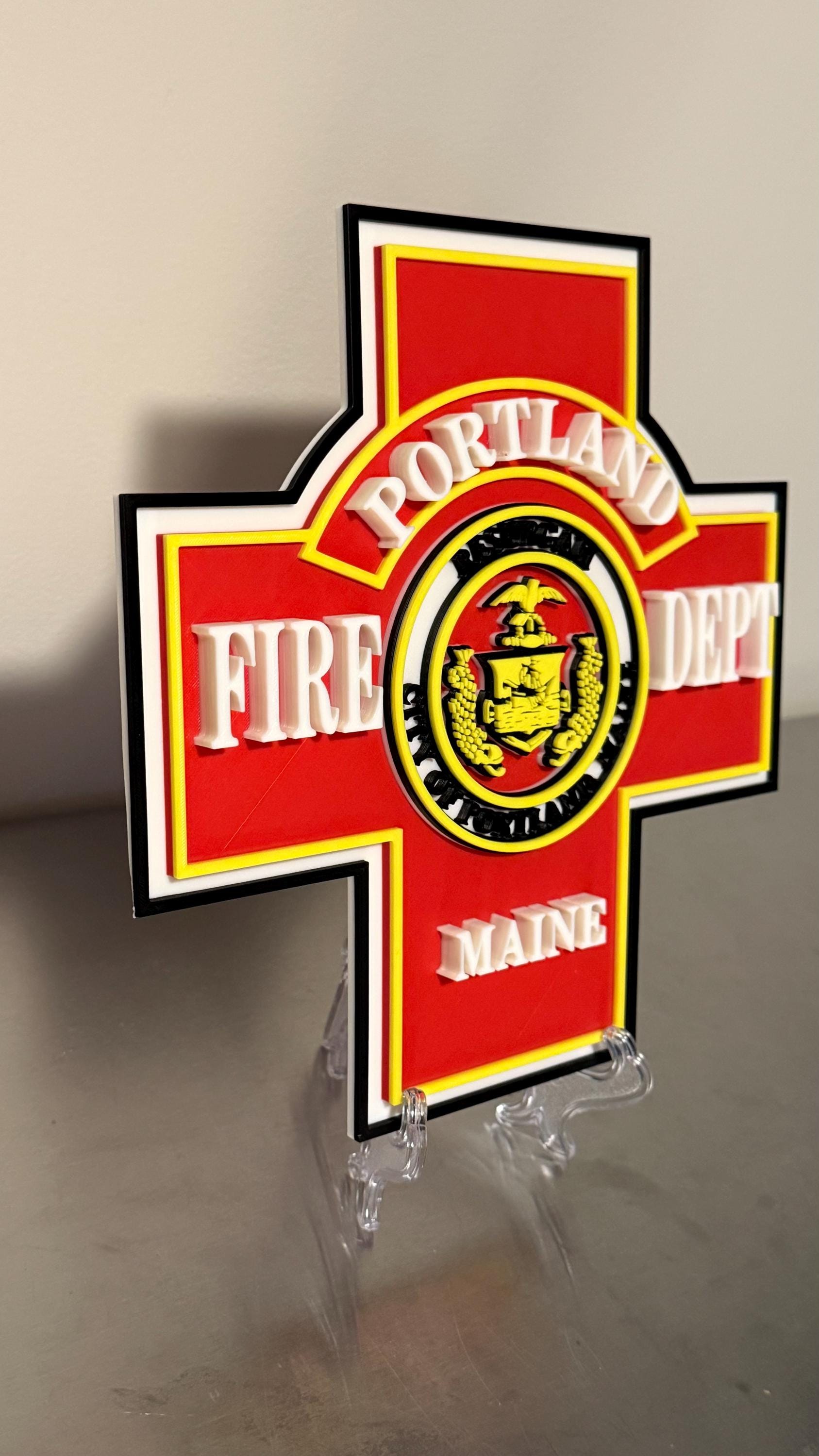 Portland Maine Fire Department 3D Embossed Display Plaque ME