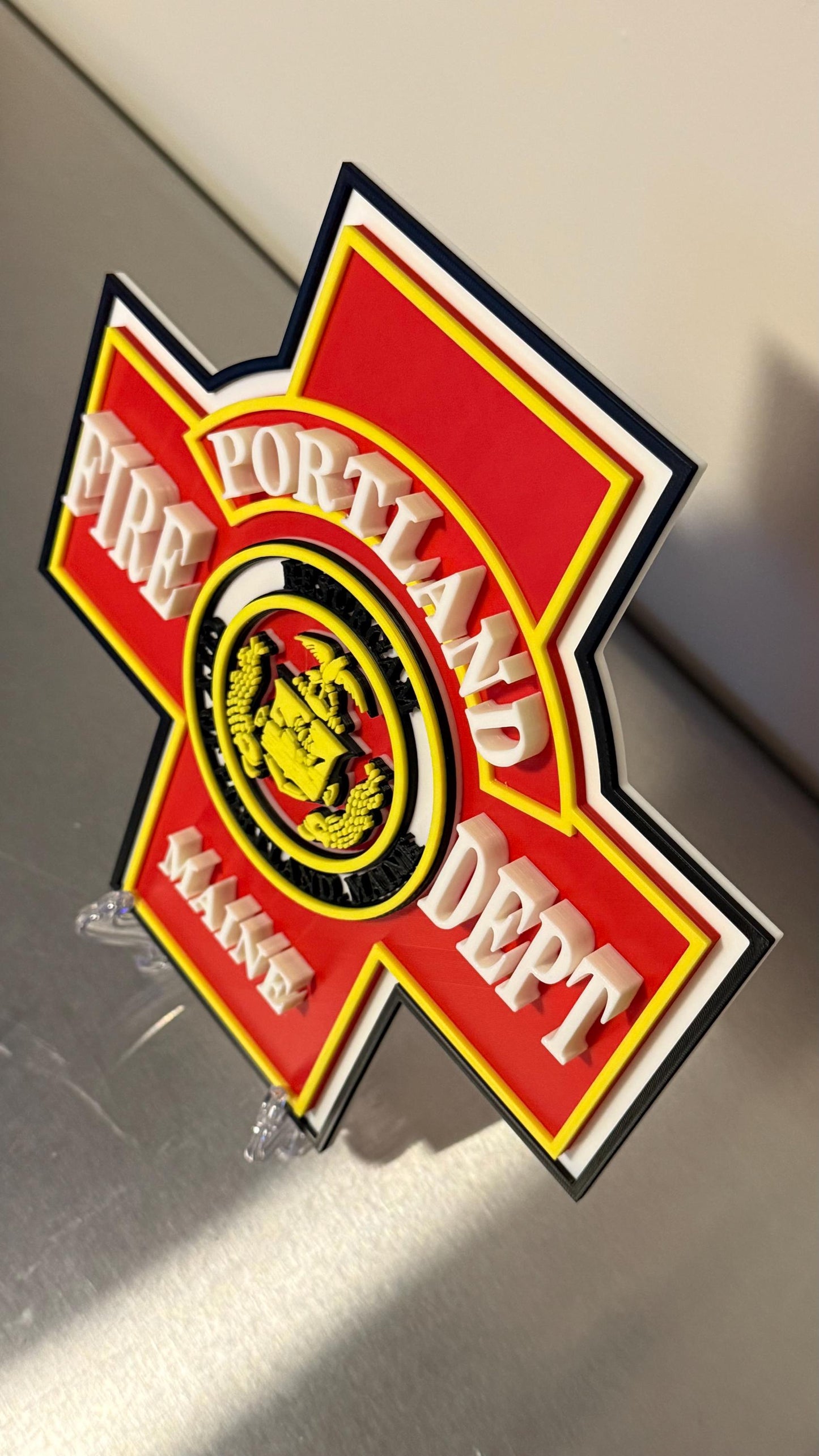 Portland Maine Fire Department 3D Embossed Display Plaque ME