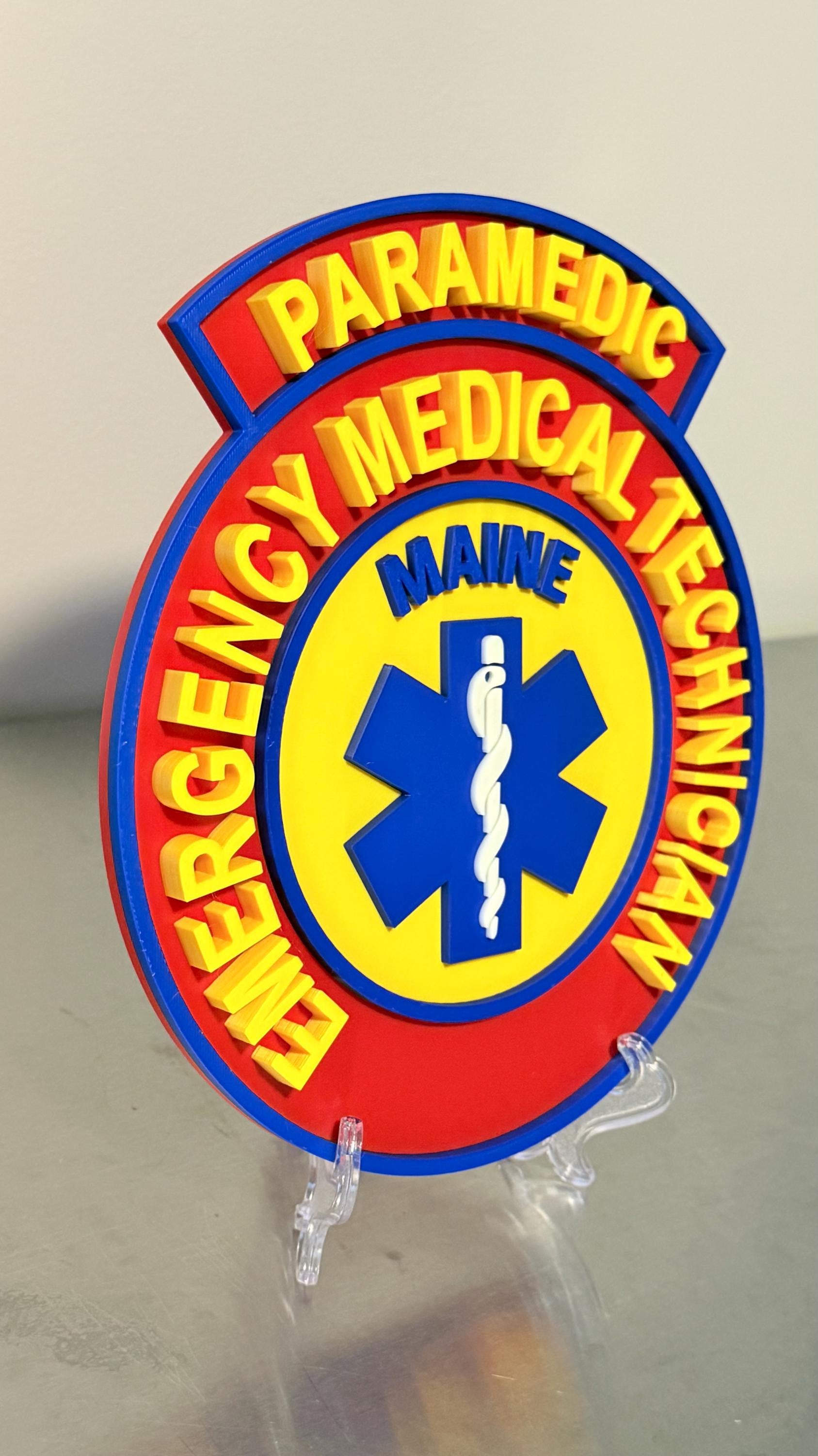 Maine EMT & Paramedic EMS 3D Embossed Display Plaque ME
