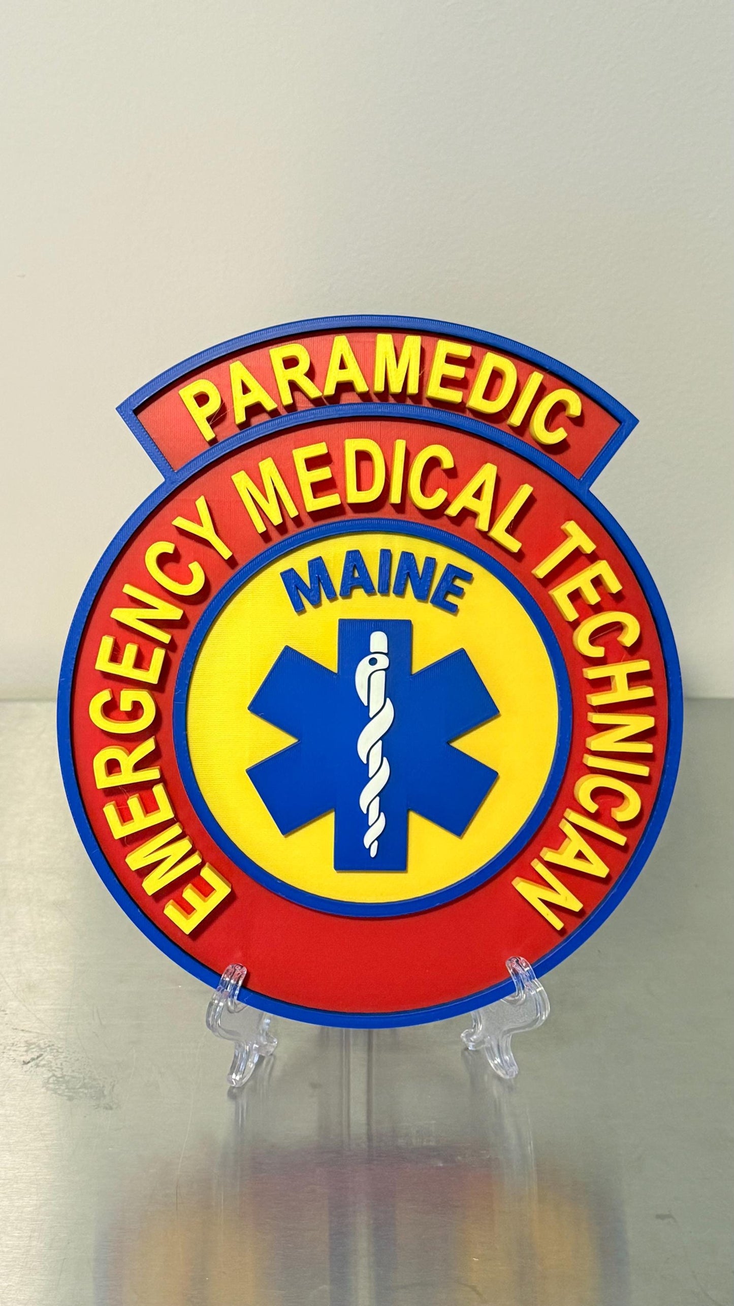 Maine EMT & Paramedic EMS 3D Embossed Display Plaque ME