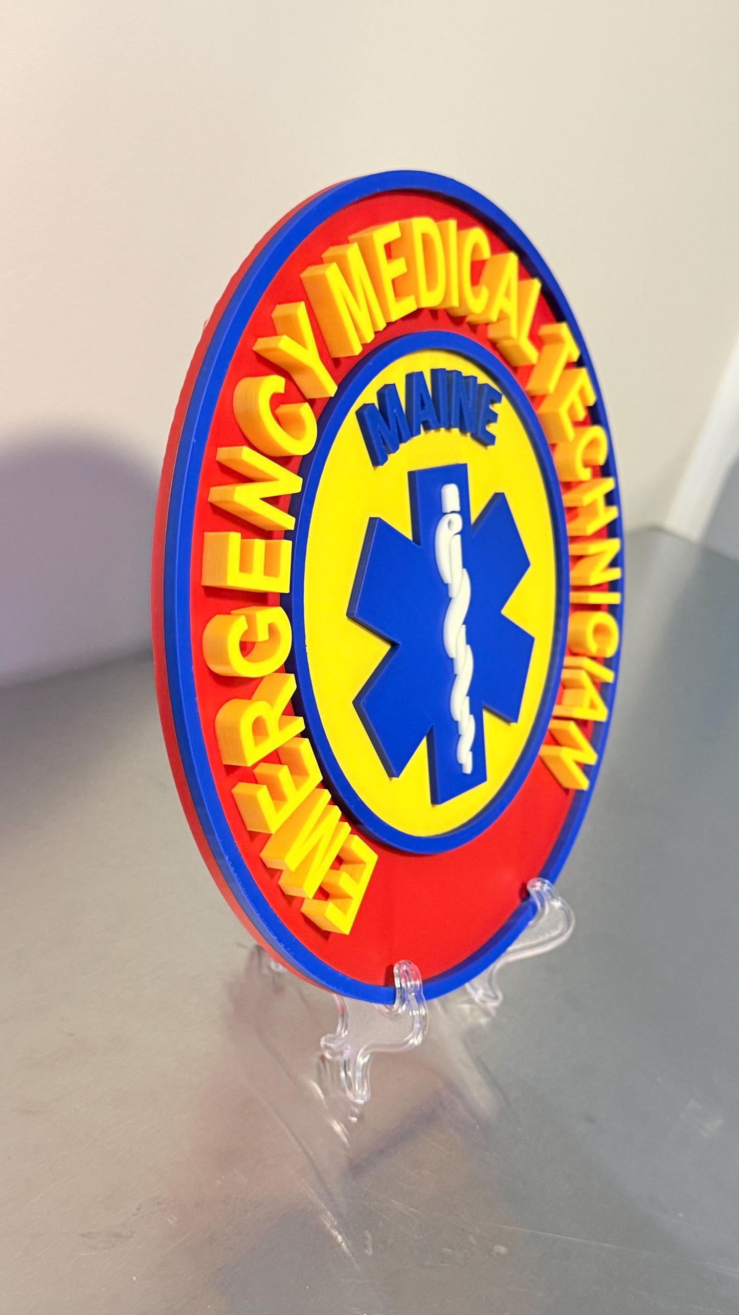 Maine EMT & Paramedic EMS 3D Embossed Display Plaque ME