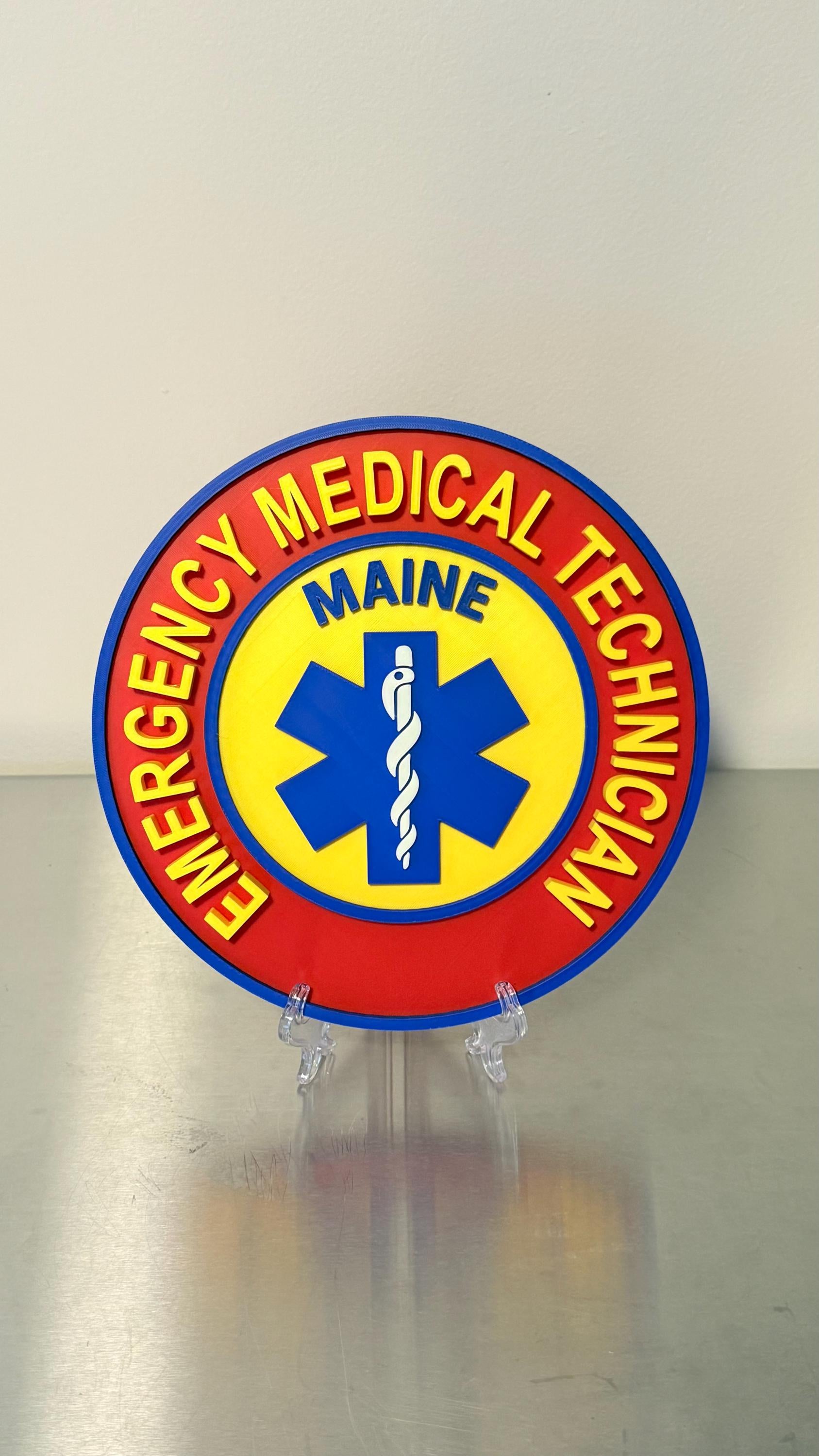 Maine EMT & Paramedic EMS 3D Embossed Display Plaque ME