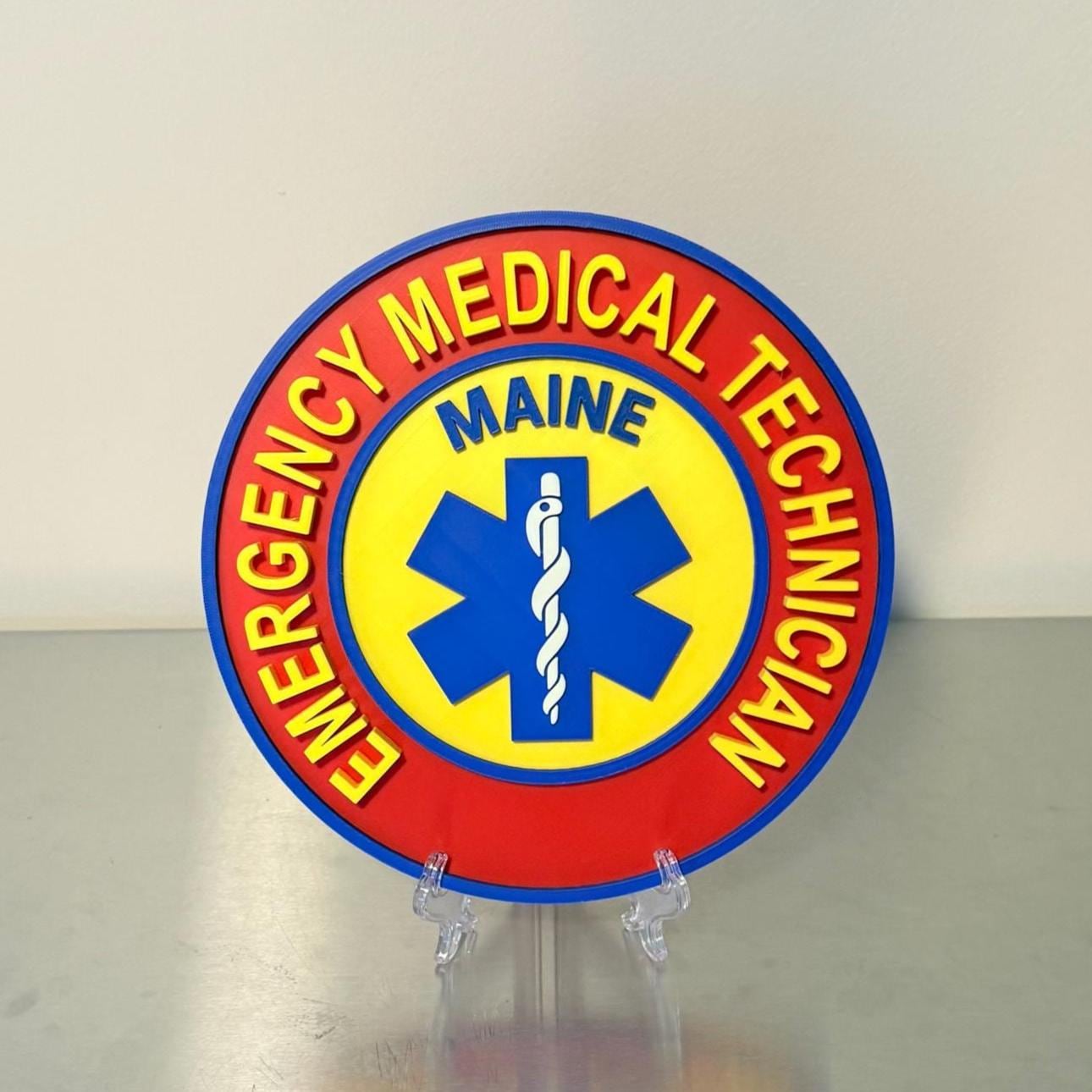 Maine EMT & Paramedic EMS 3D Embossed Display Plaque ME