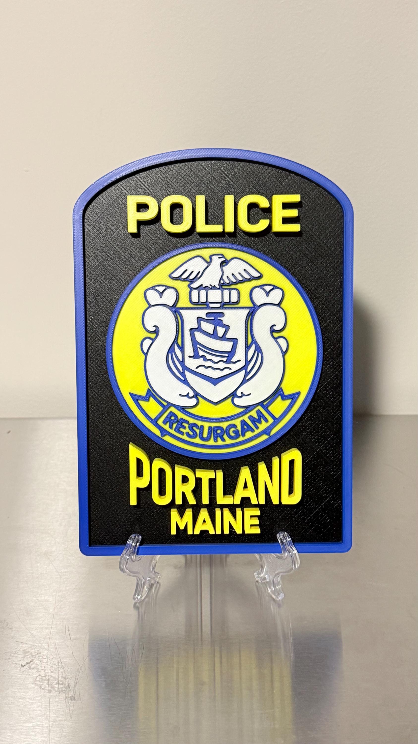 Portland Police Department 3D Embossed Display Plaque ME Maine