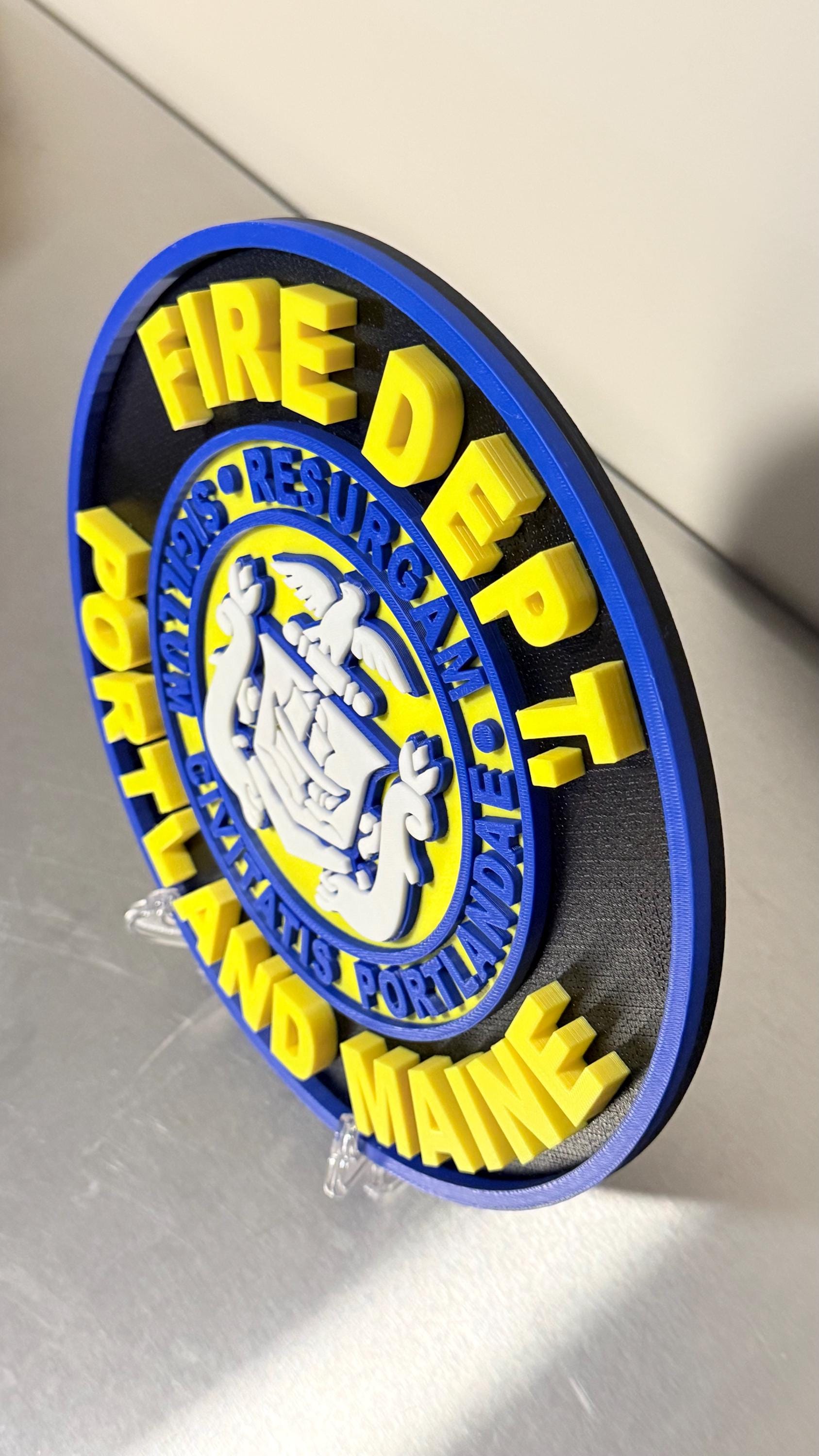 Portland Maine Fire Department Replica 3D Embossed Display Plaque ME
