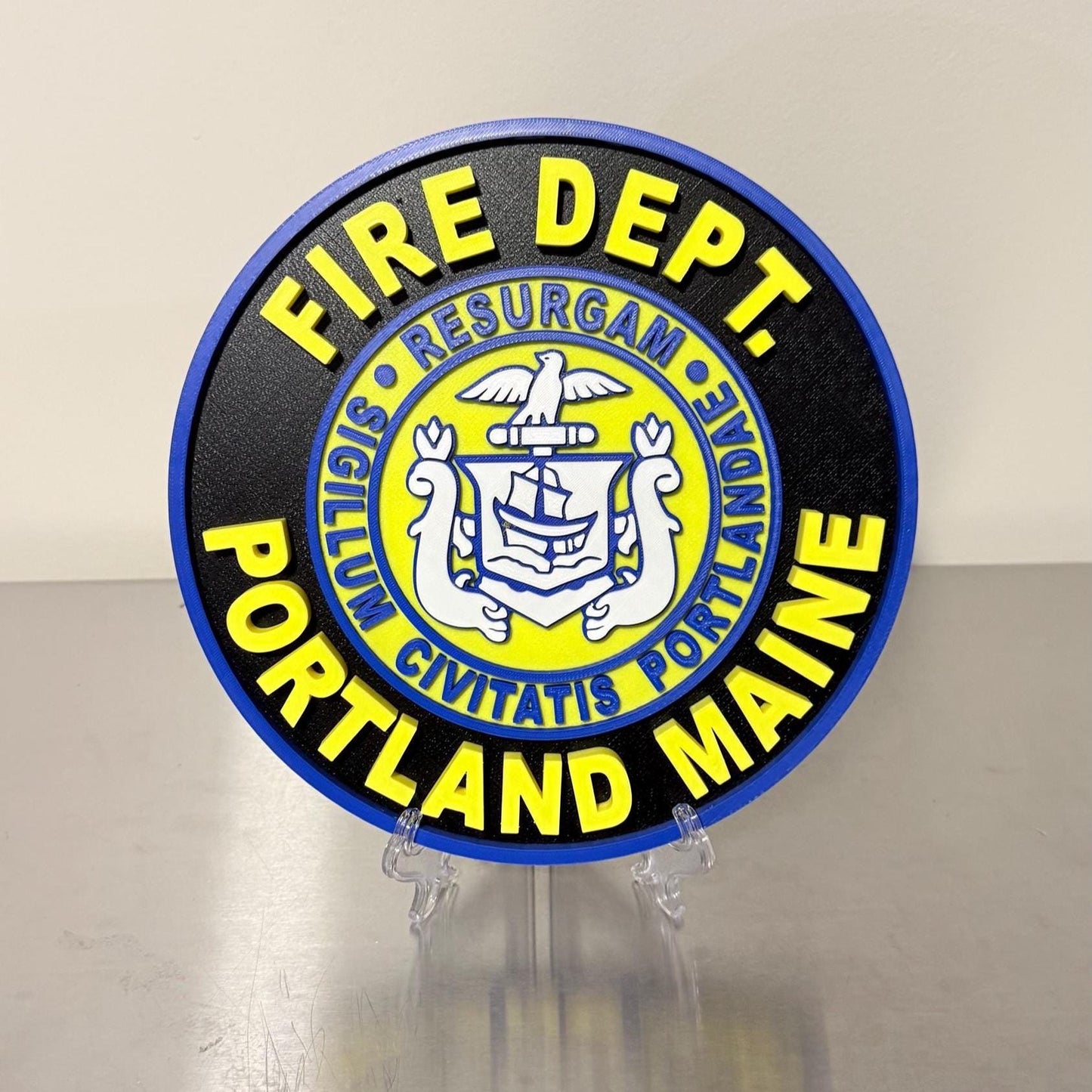 Portland Maine Fire Department Replica 3D Embossed Display Plaque ME