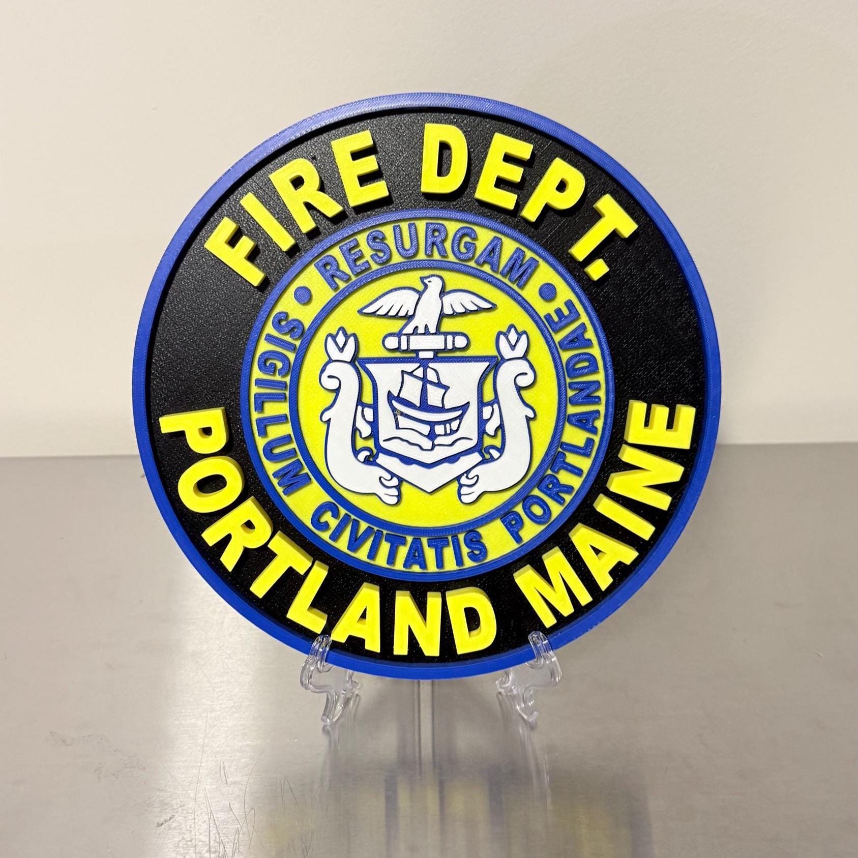 Portland Maine Fire Department Replica 3D Embossed Display Plaque ME
