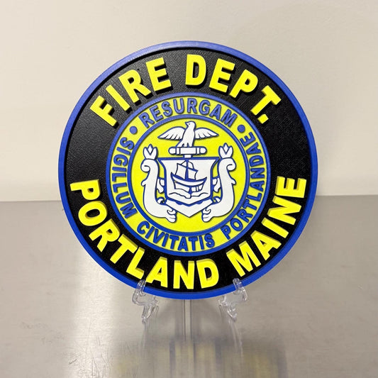Portland Maine Fire Department Replica 3D Embossed Display Plaque ME