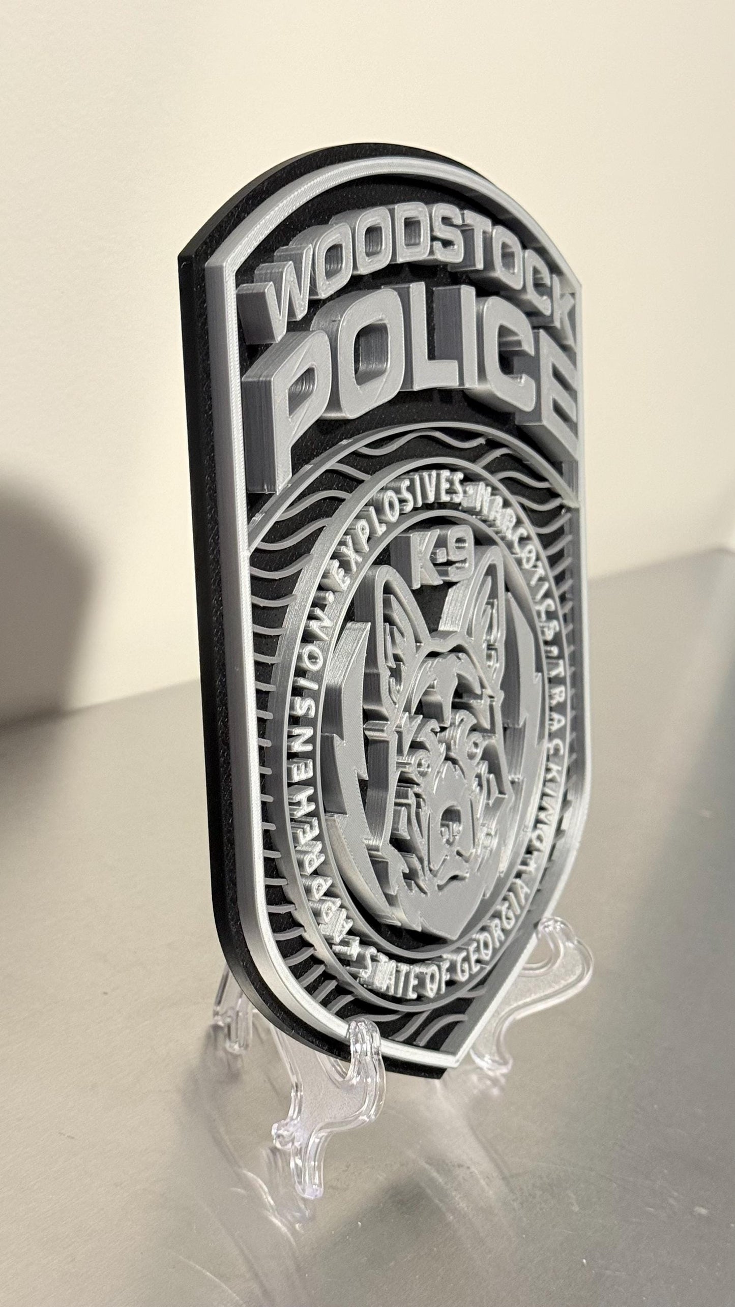 Woodstock K9 Police Georgia 3D Embossed Plaque GA