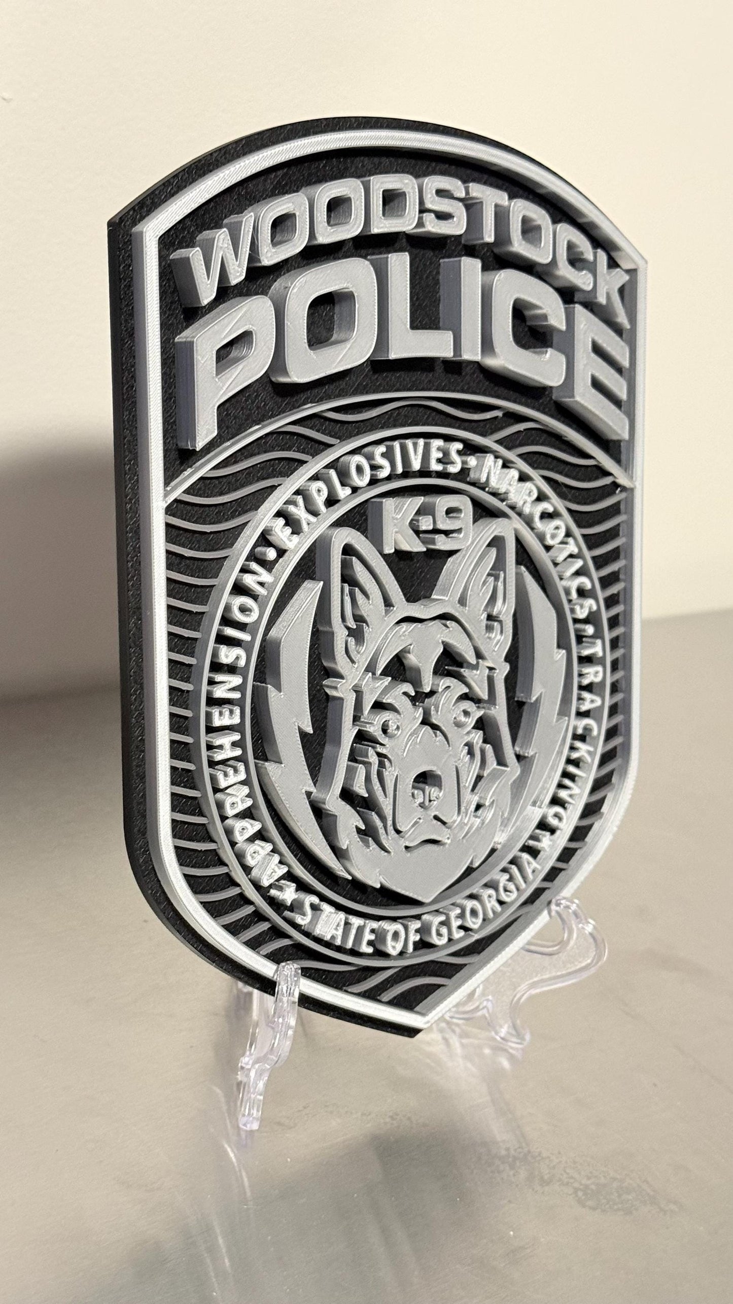 Woodstock K9 Police Georgia 3D Embossed Plaque GA