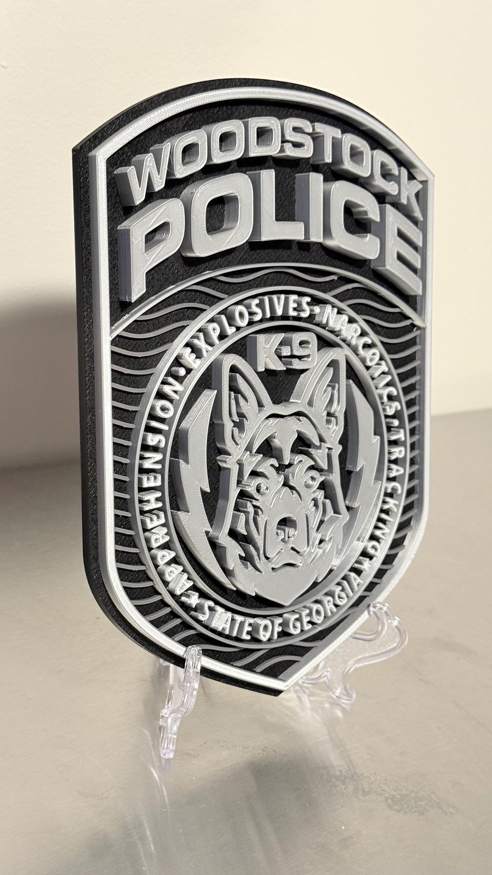 Woodstock K9 Police Georgia 3D Embossed Plaque GA