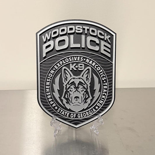 Woodstock K9 Police Georgia 3D Embossed Plaque GA