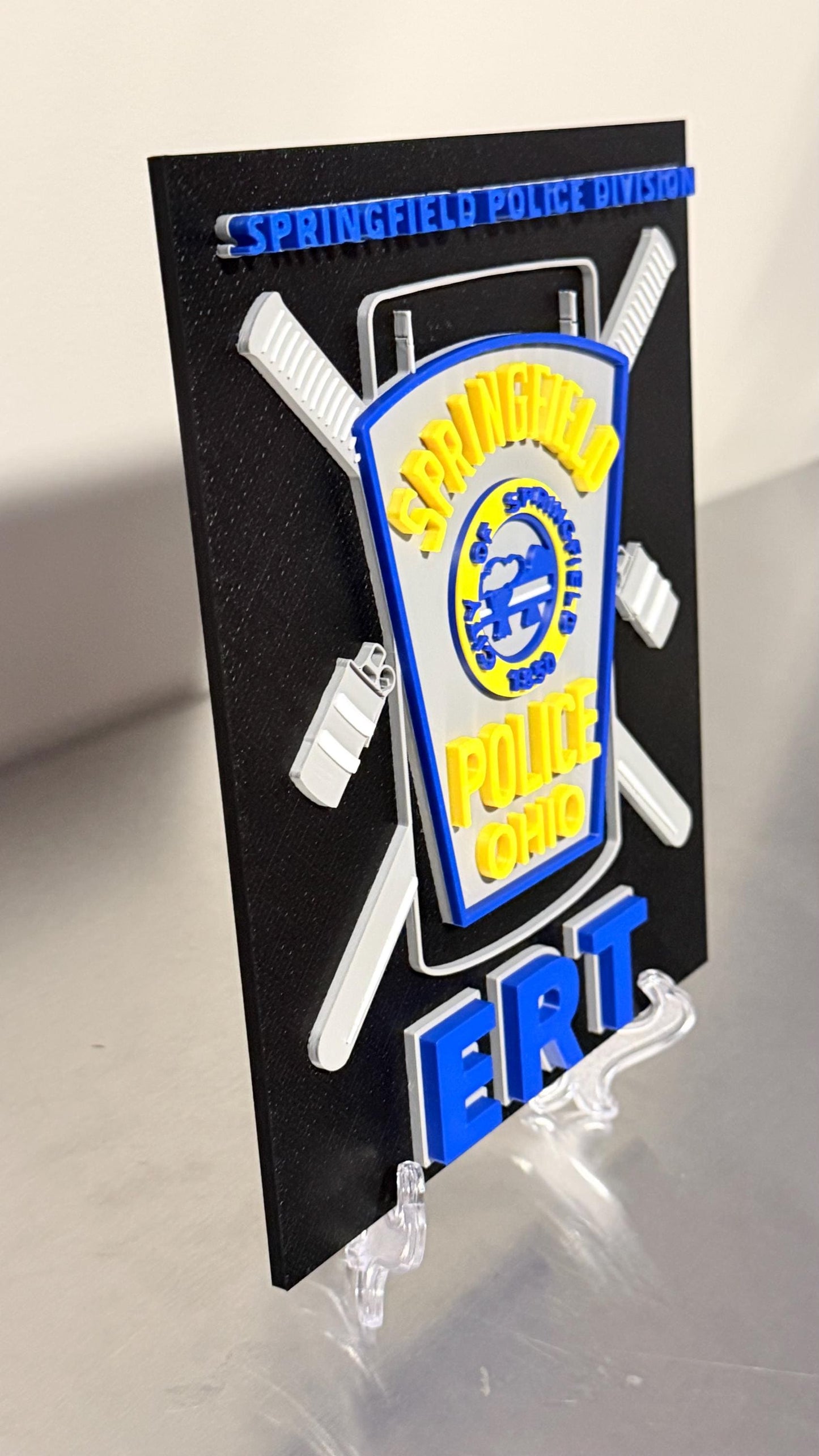 Springfield Ohio Police ERT 3D Embossed Plaque - First Responder Wall Art OH