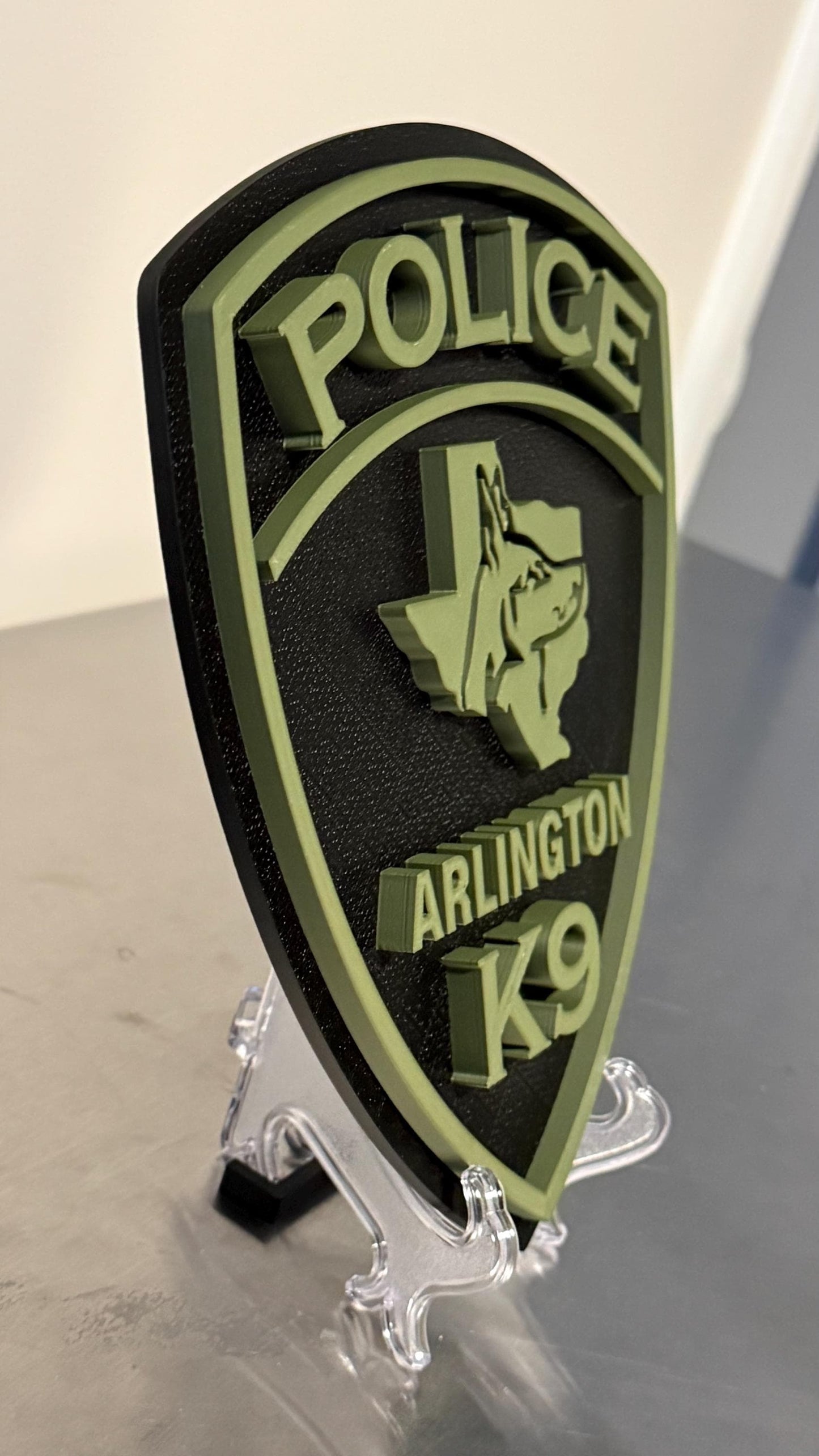 Arlington Police K9 3D Embossed Plaque – Texas First Responder Wall Art