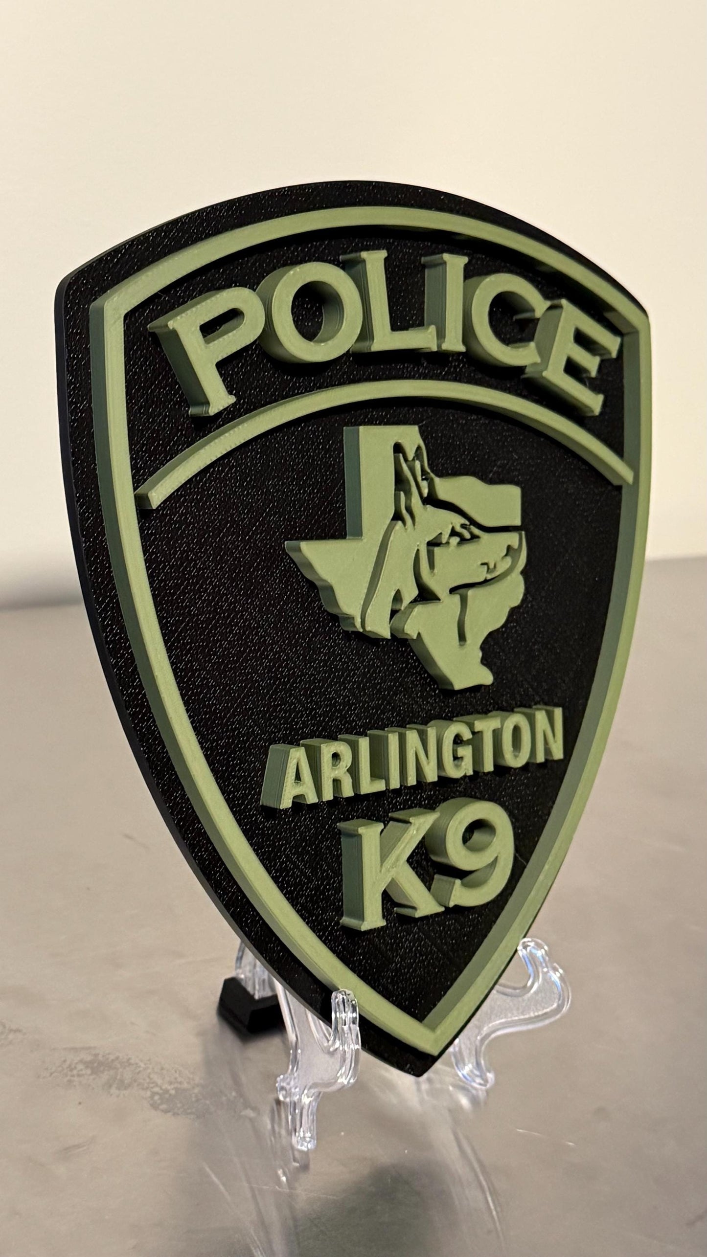 Arlington Police K9 3D Embossed Plaque – Texas First Responder Wall Art